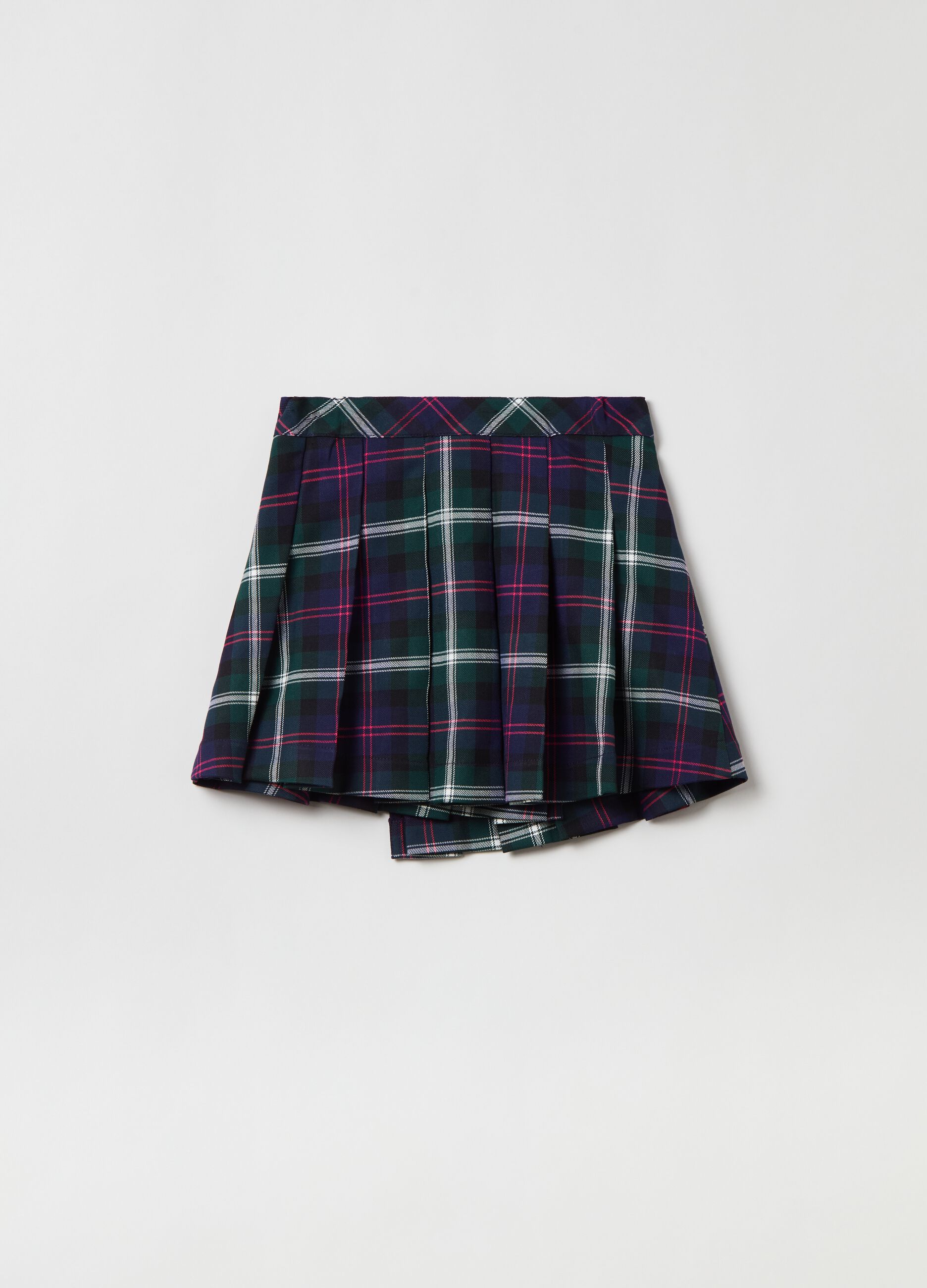 Skort with tartan pattern