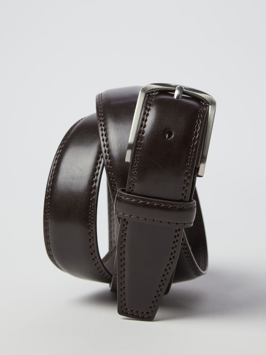 Rounded belt with metal buckle_2