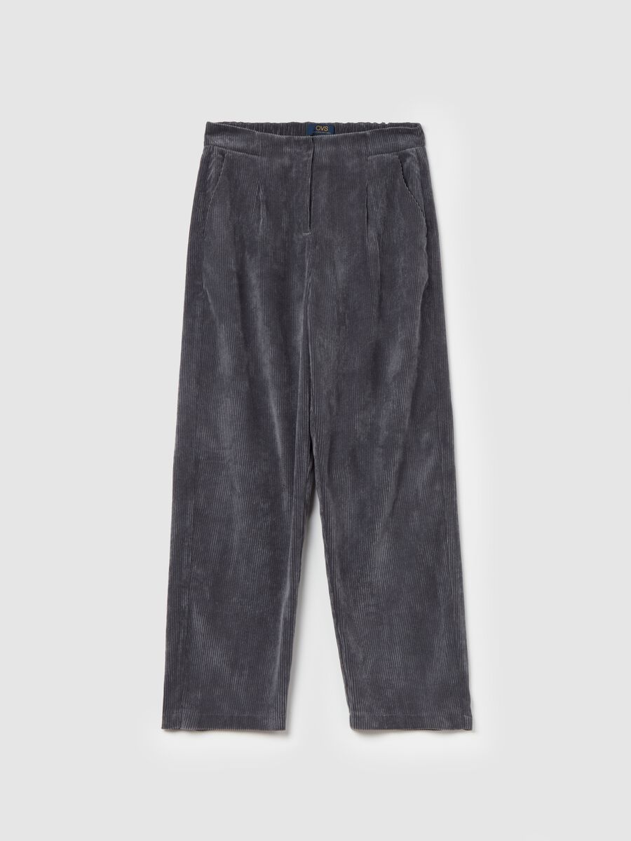 Carrot-fit trousers in corduroy with darts_4