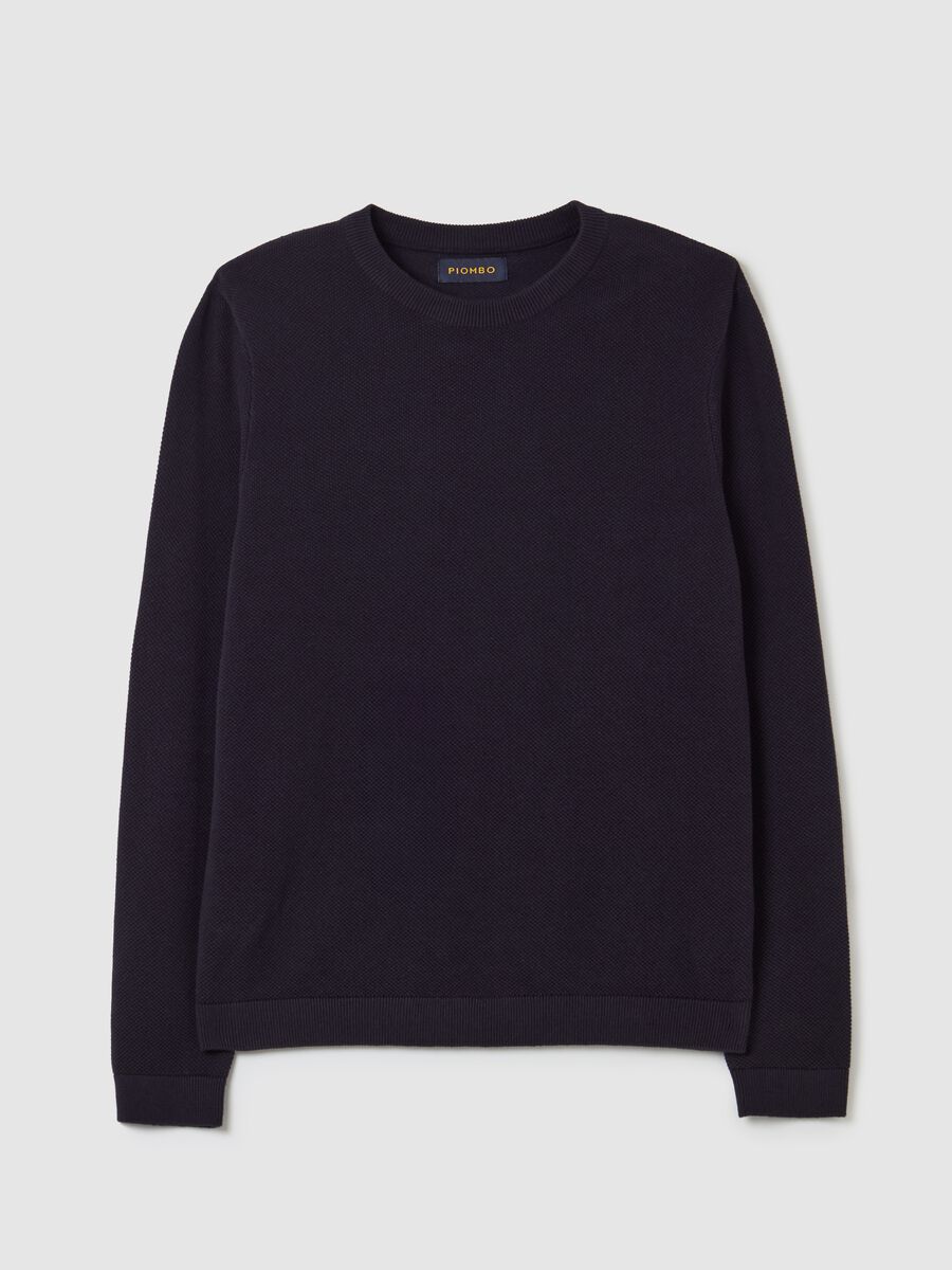 Piquet pullover with round neck_0