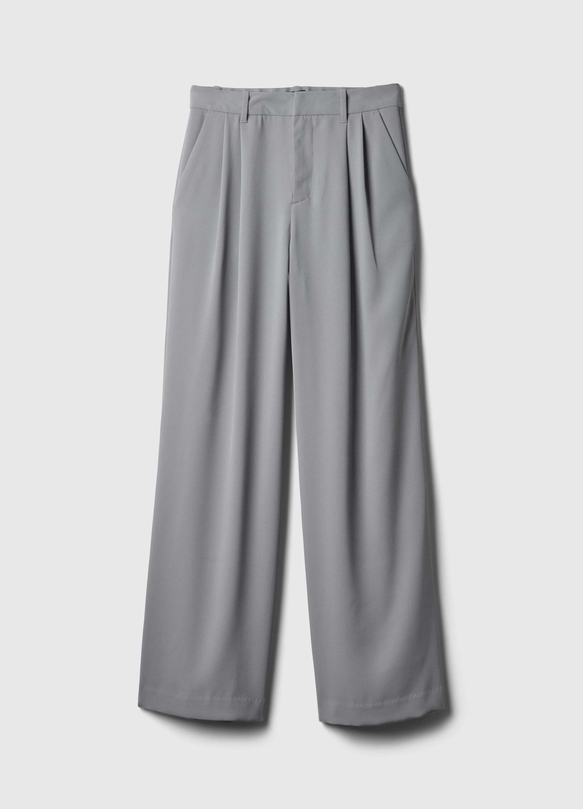 Wide-leg trousers with high waist and darts