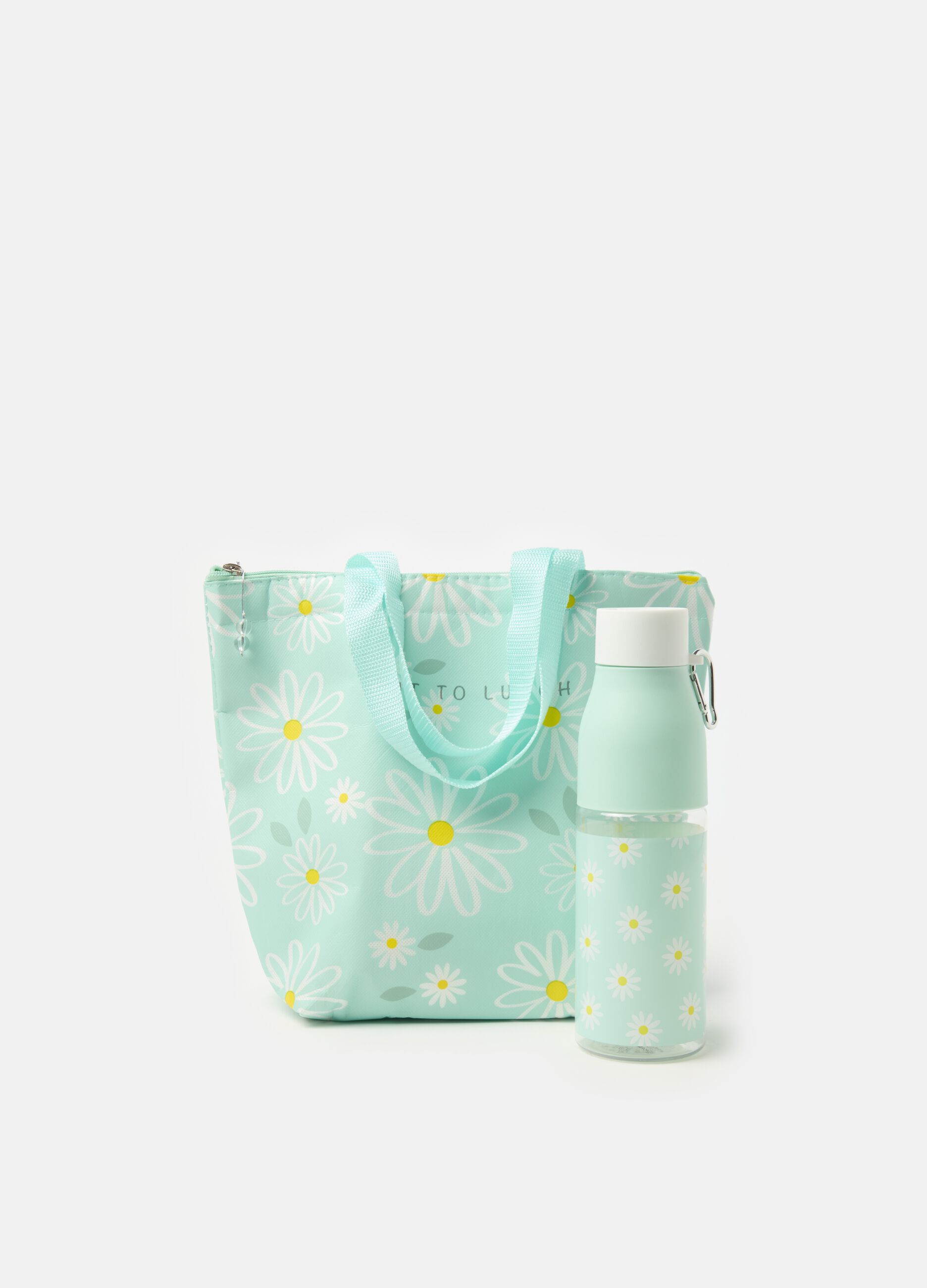 Lunch tote bag with water bottle
