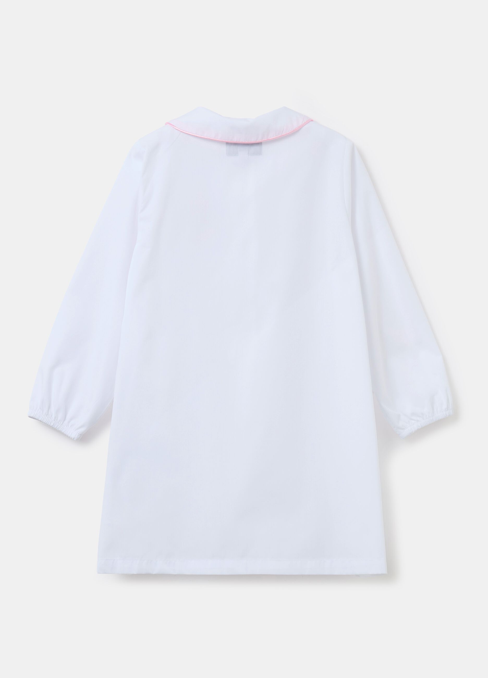 School smock with embroidered unicorn and zip