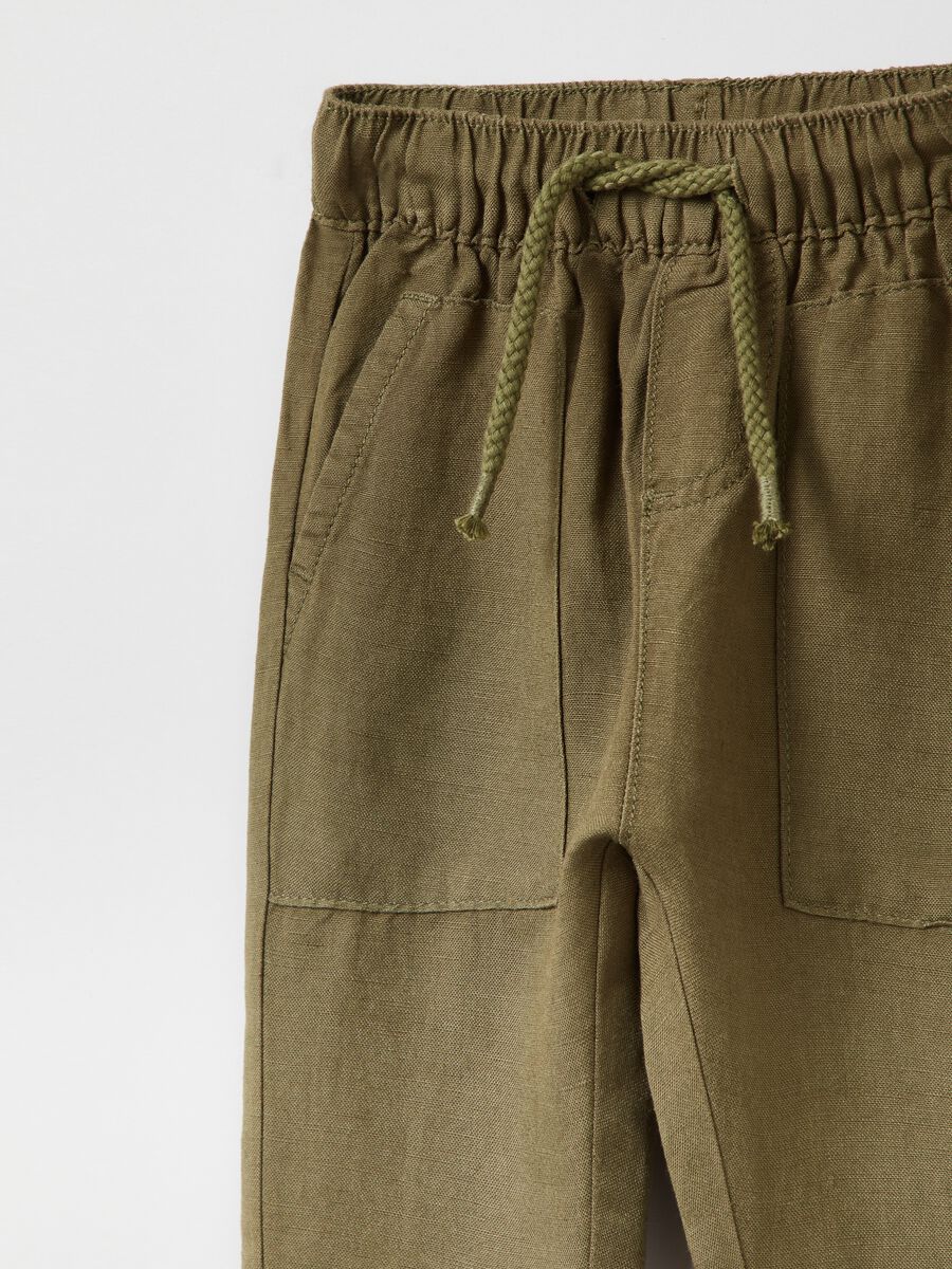 Linen and viscose trousers with drawstring_2