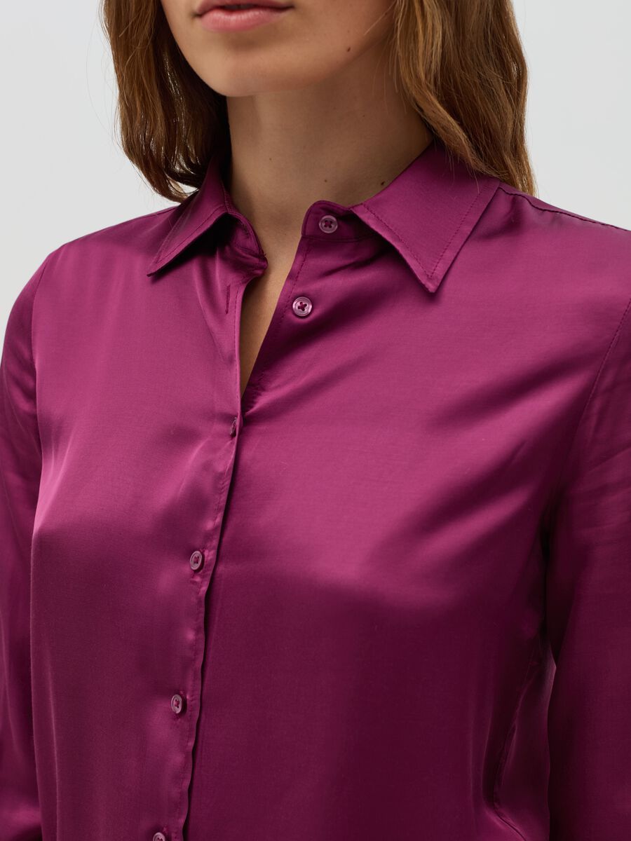 Solid colour viscose shirt_3