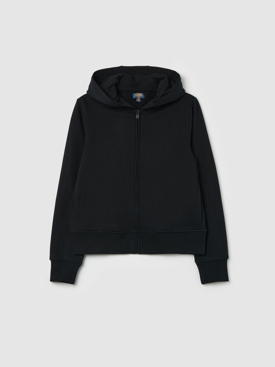 Organic cotton full-zip sweatshirt with hood_0