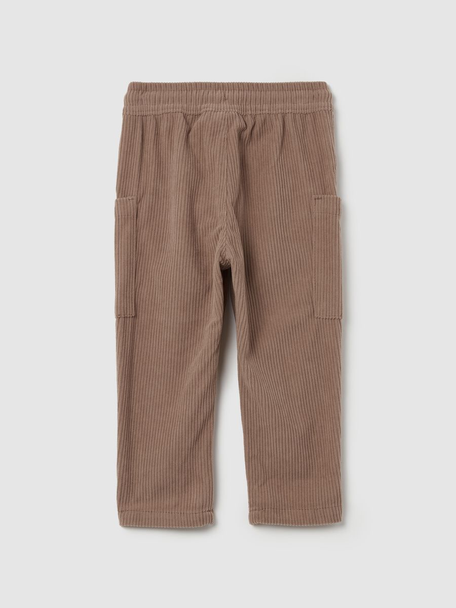 Corduroy jogger trousers with pockets_1