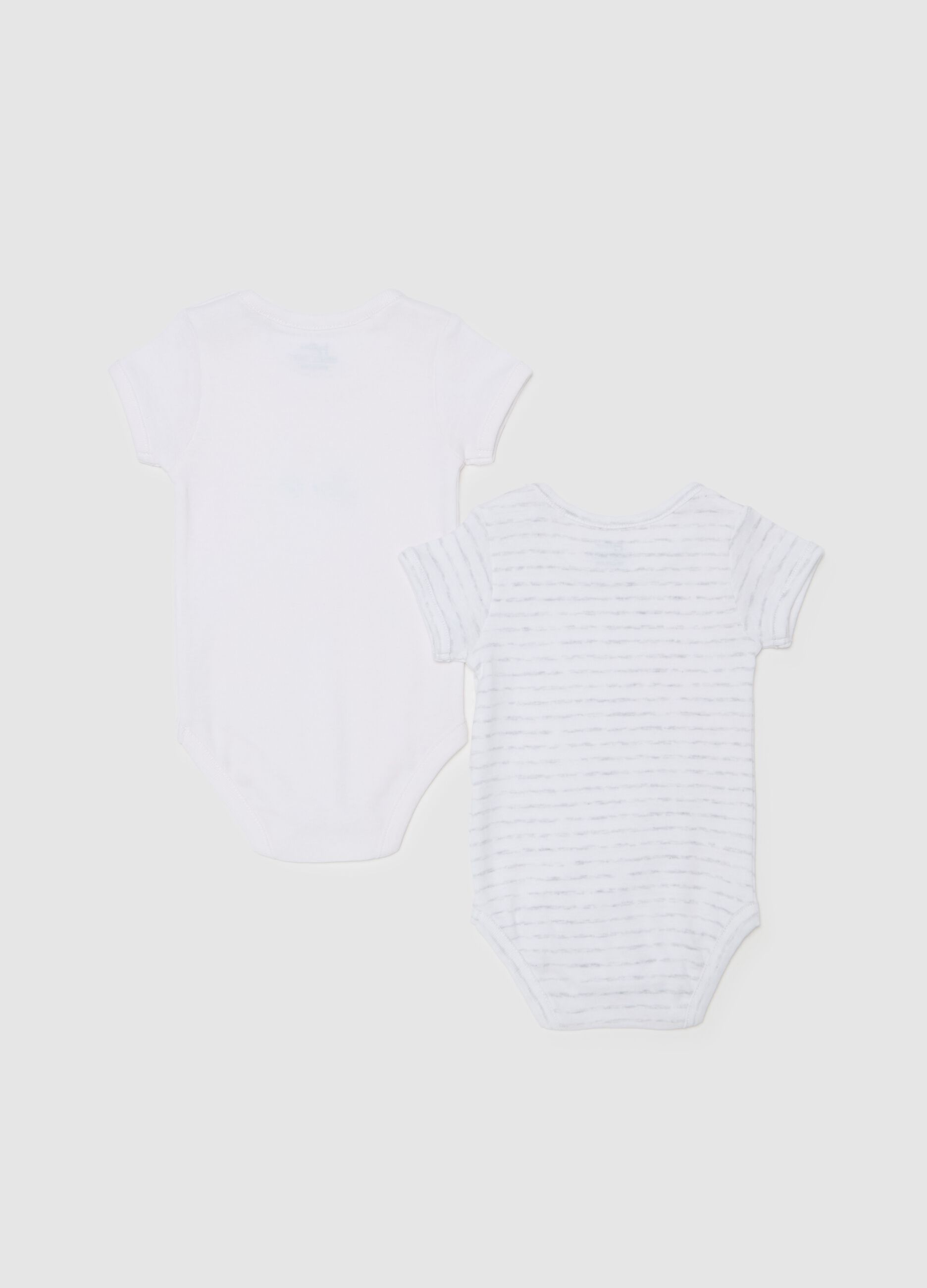 Two-pack striped bodysuits in organic cotton