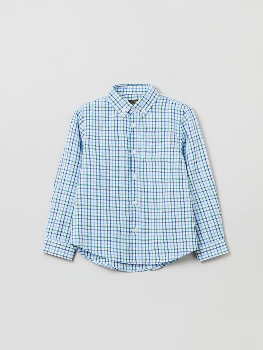 Cotton shirt with check pattern_0