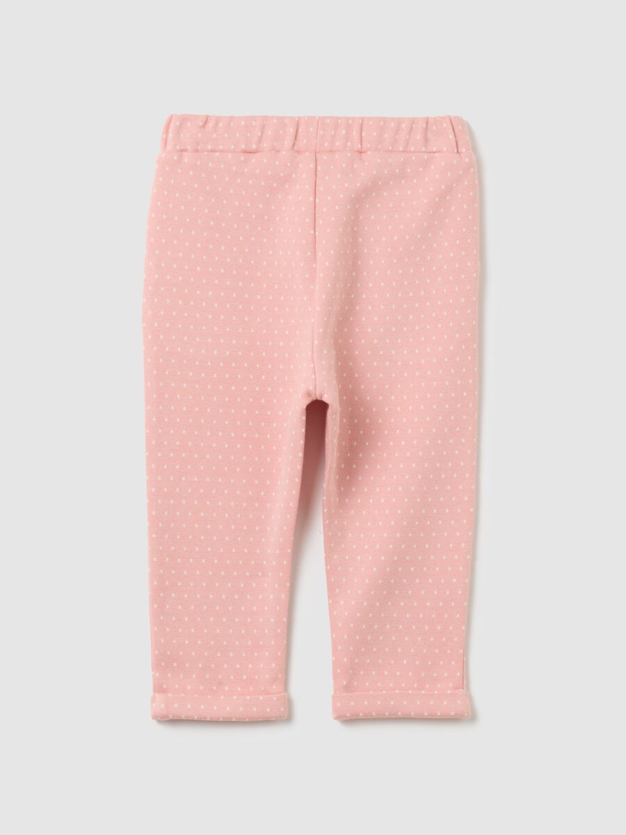 Trousers with micro polka dot motif jacquard_1