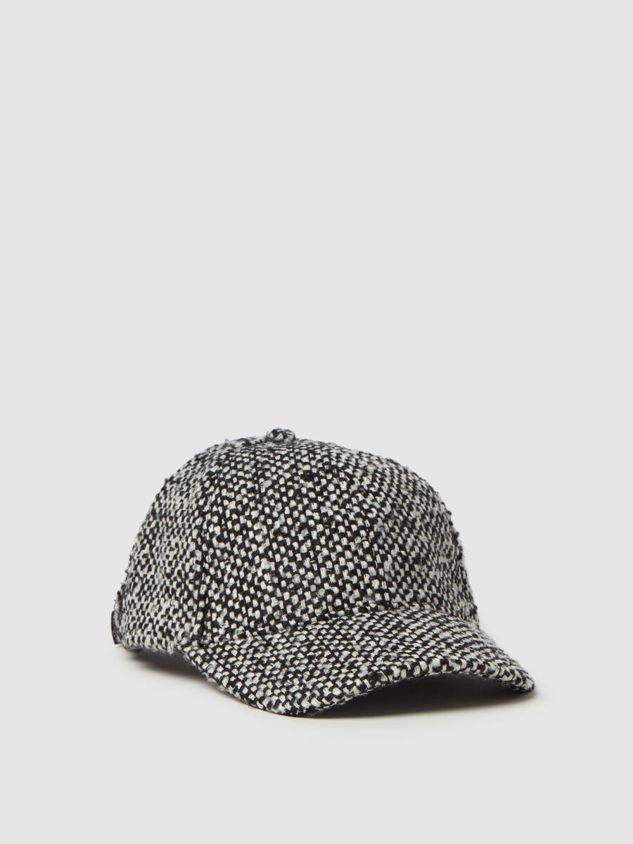 Gorra de béisbol de tweed bicolor_0