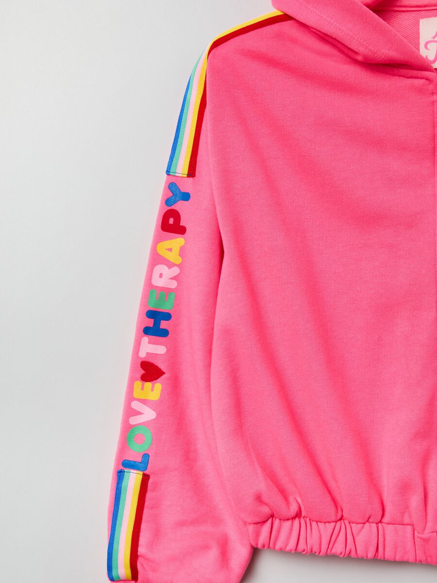 Full-zip sweatshirt with hood and Love Therapy print_2