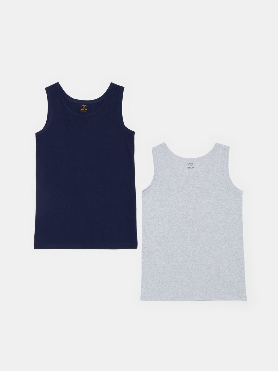 Two-pack racerback vests in organic cotton jersey_0