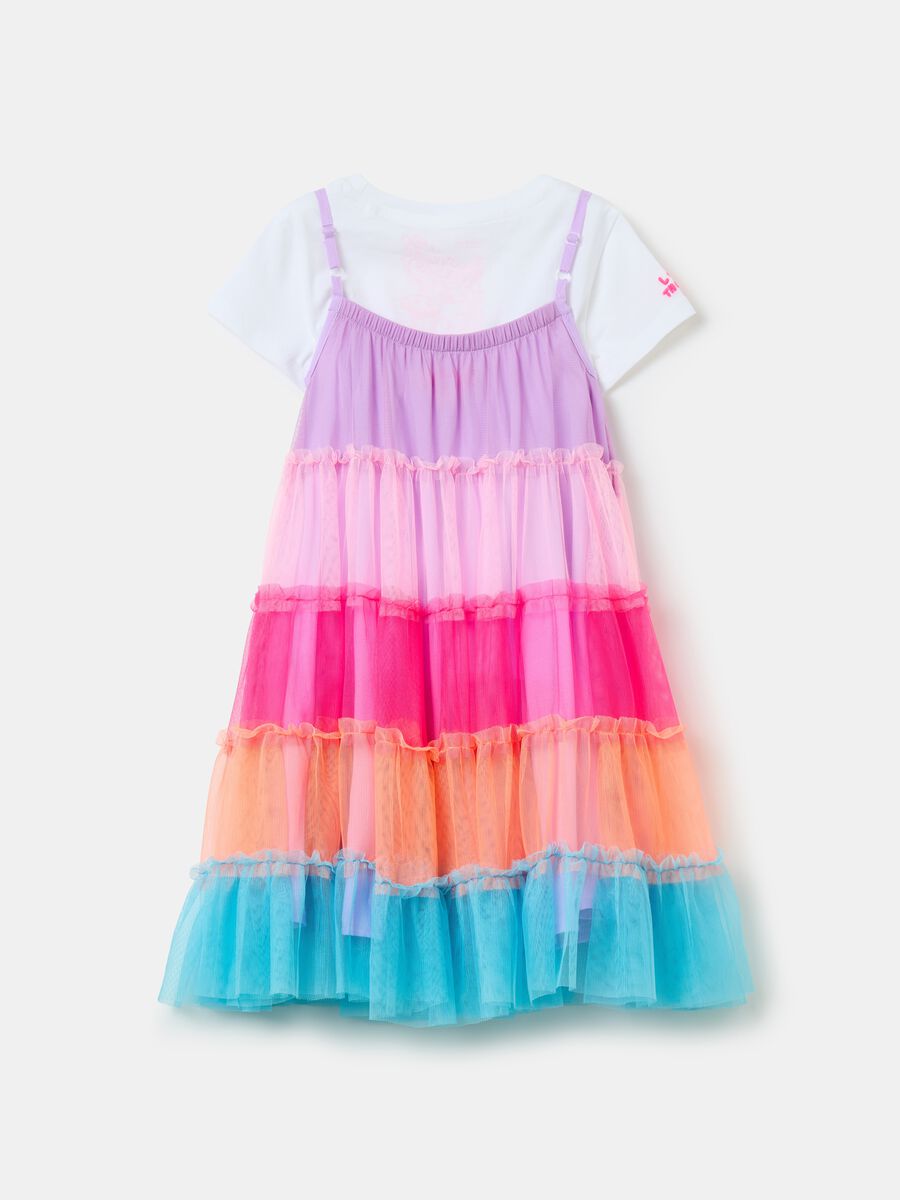 T-shirt and dress set in multicoloured tulle_1