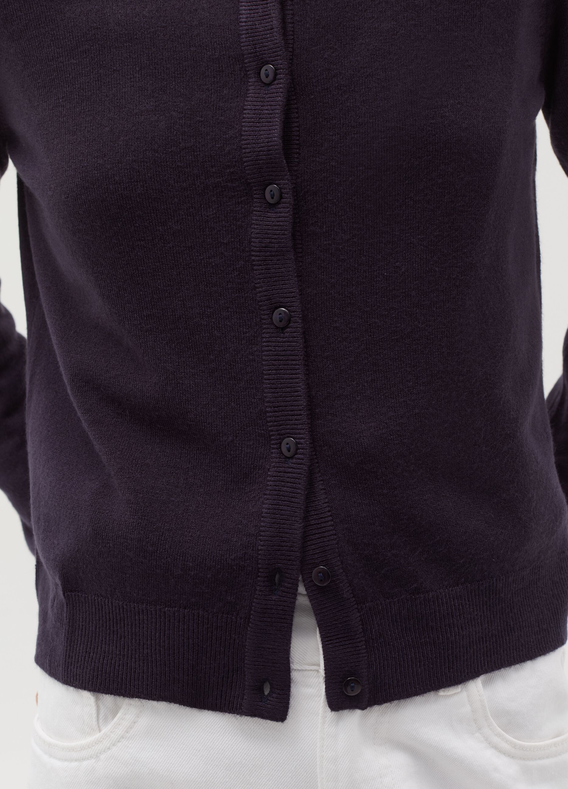 Cardigan with round neckline