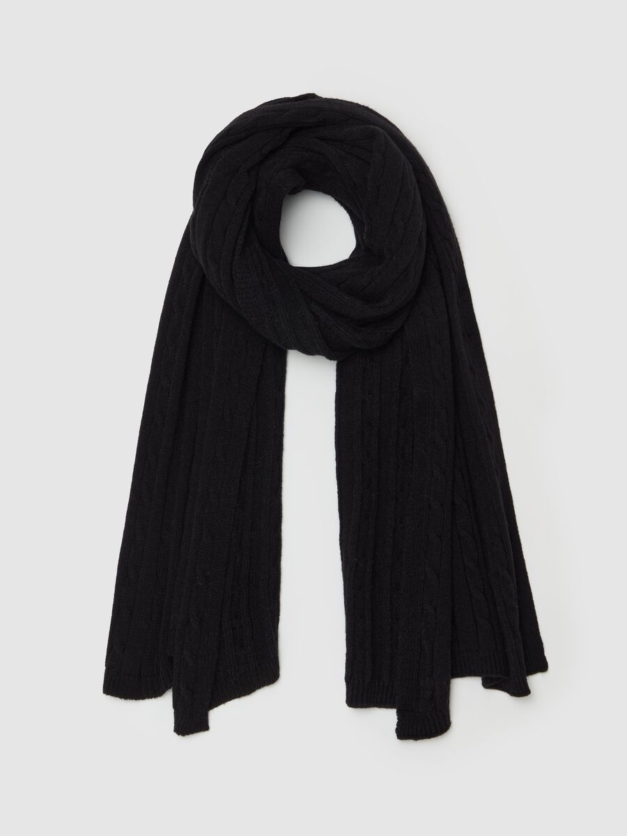 Ribbed knit scarf_0