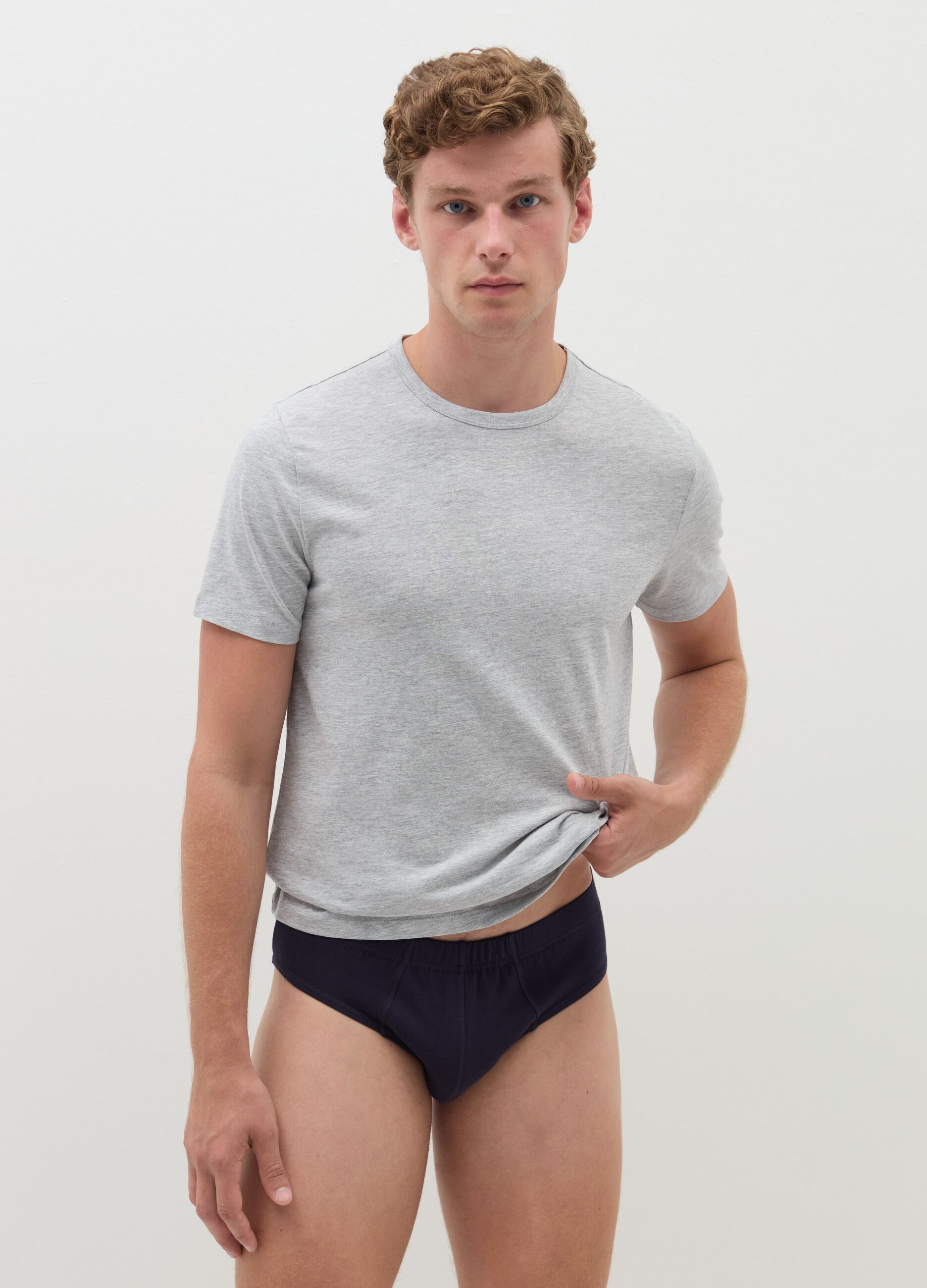 Three-pack briefs in stretch organic cotton