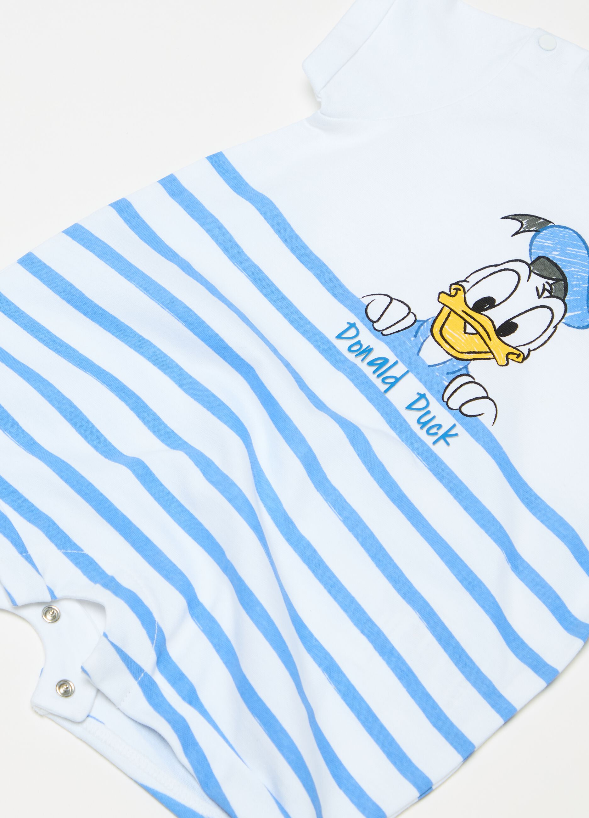 Cotton romper suit with Donald Duck 90 print