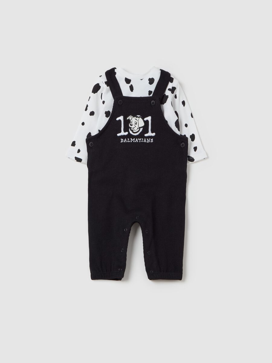 101 Dalmatians T-shirt and dungarees set in organic cotton_0