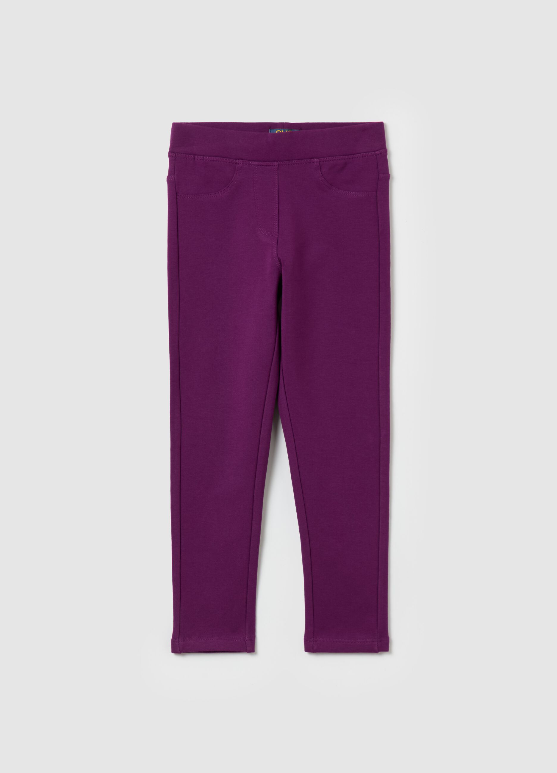 Solid colour organic cotton treggings