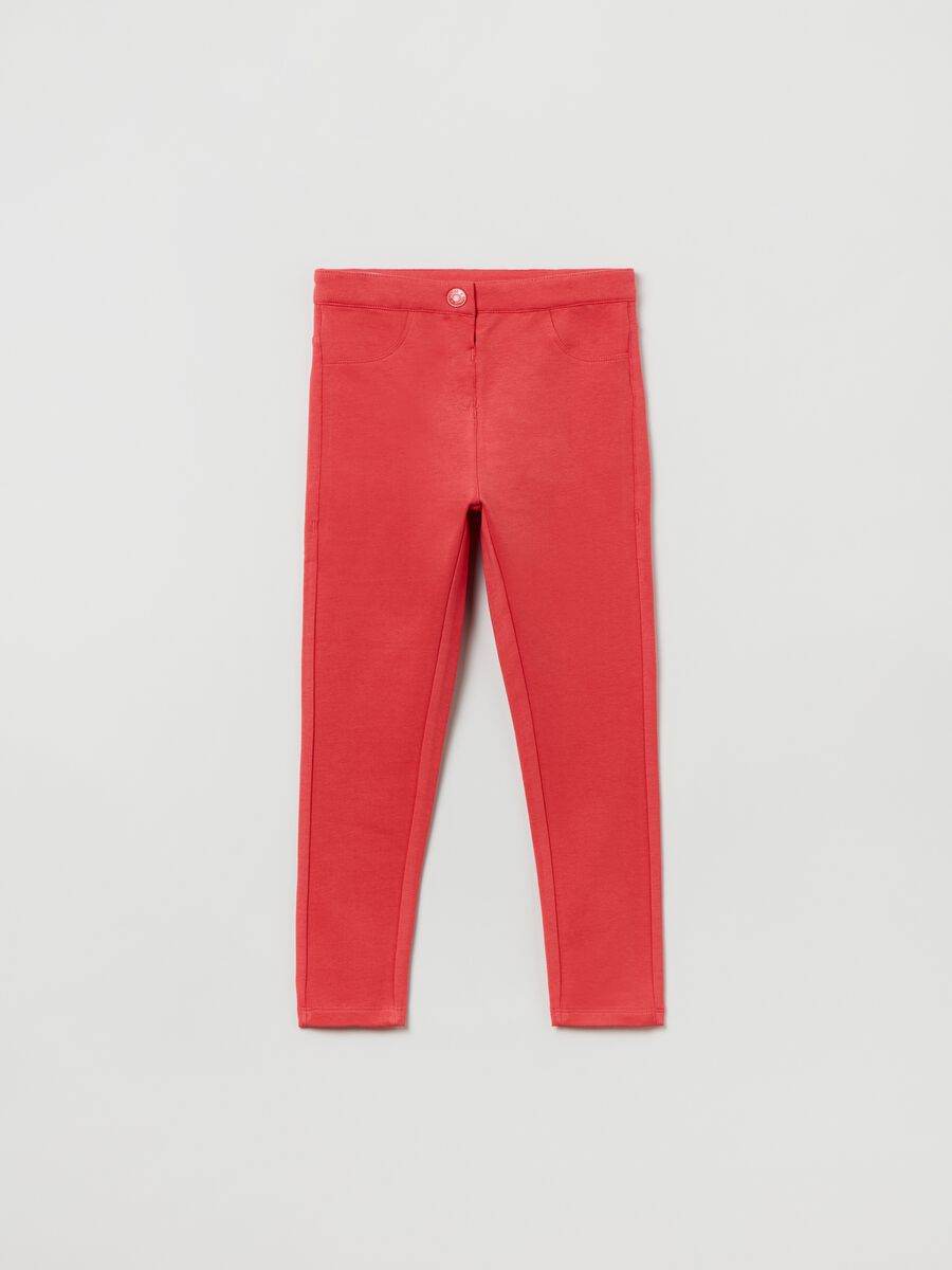 Solid colour treggings with pockets_0