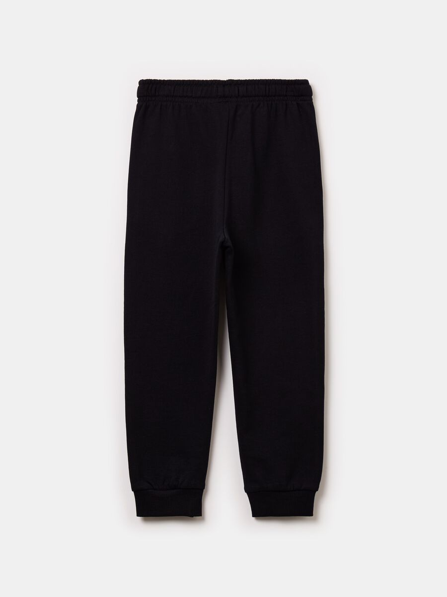 Fleece joggers with pockets and drawstring_1