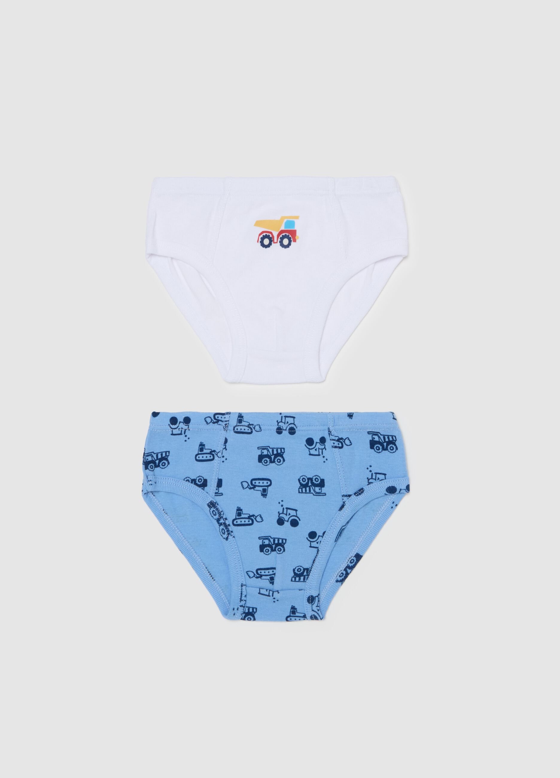 Two-pack briefs in organic cotton with print