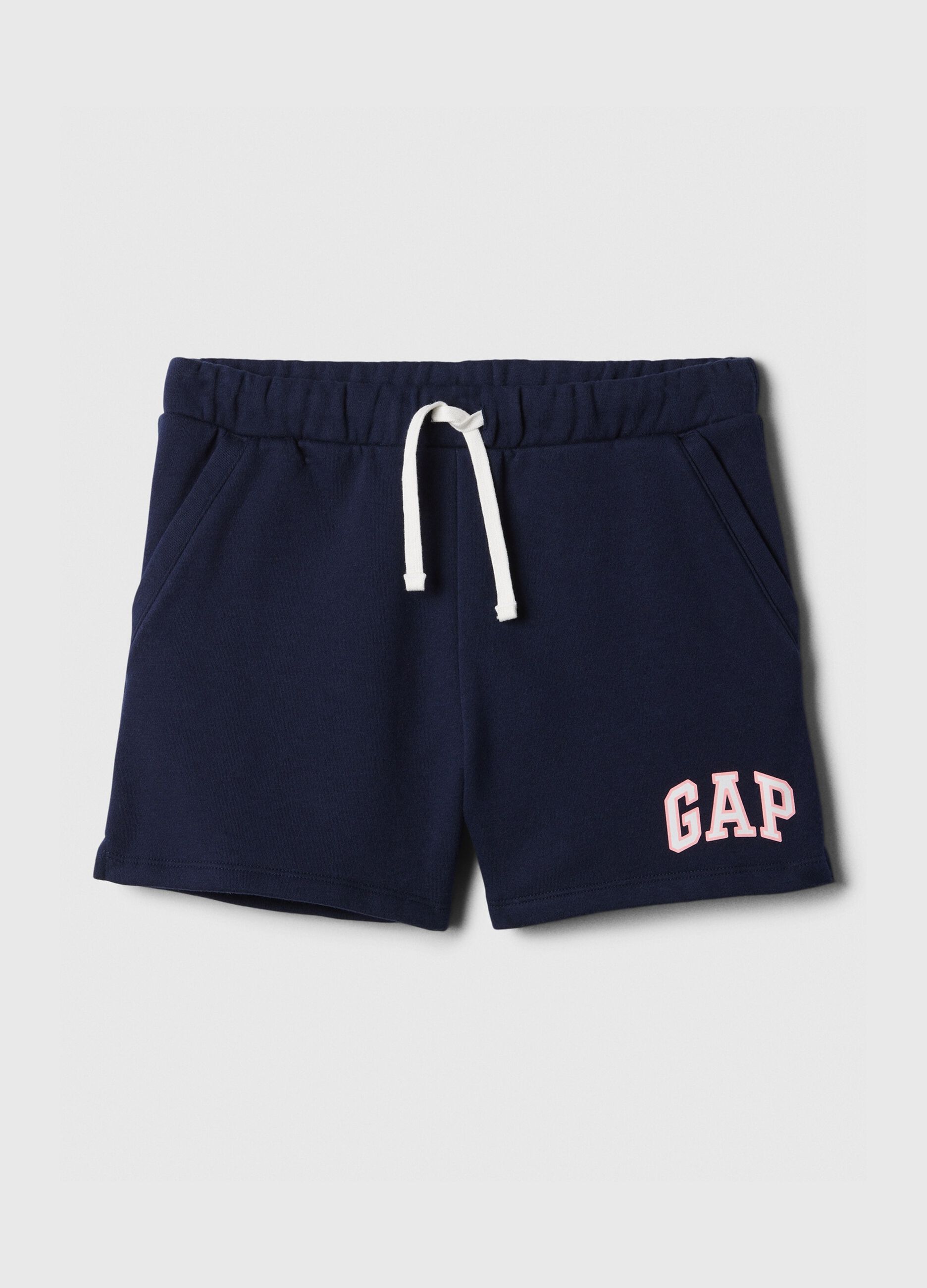 Shorts in French terry with logo print