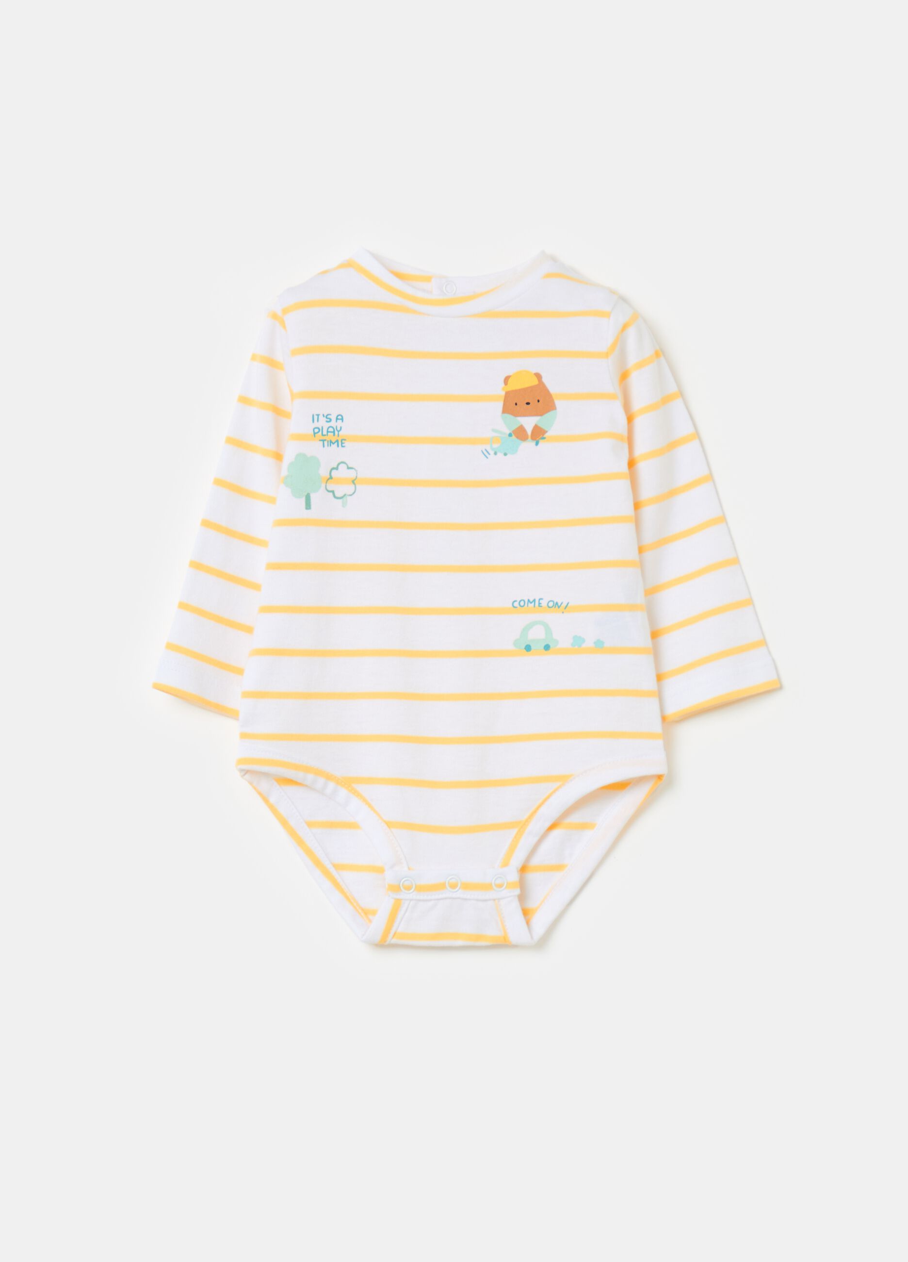 Long-sleeved bodysuit in organic cotton