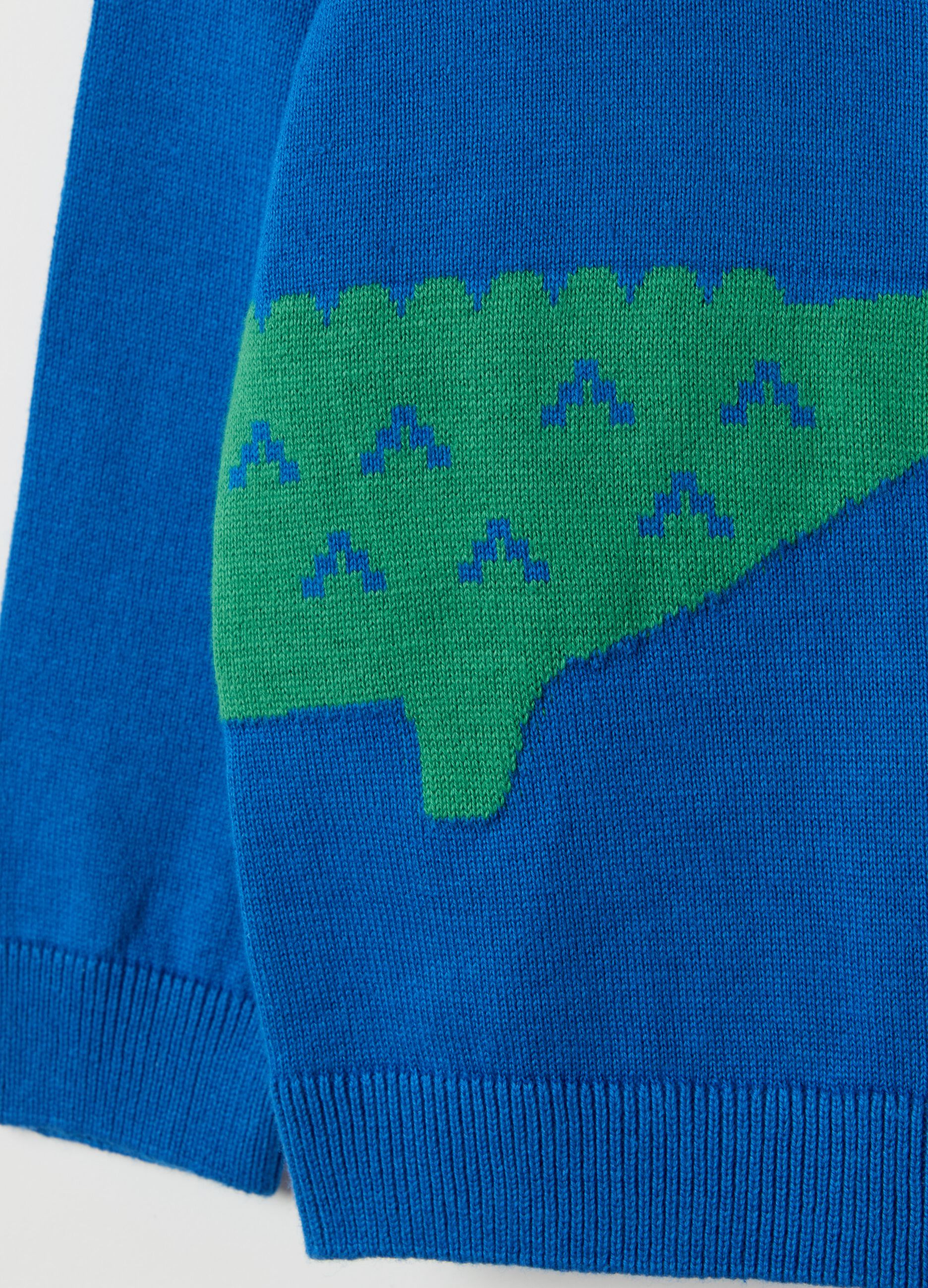 Cotton pullover with crocodile design