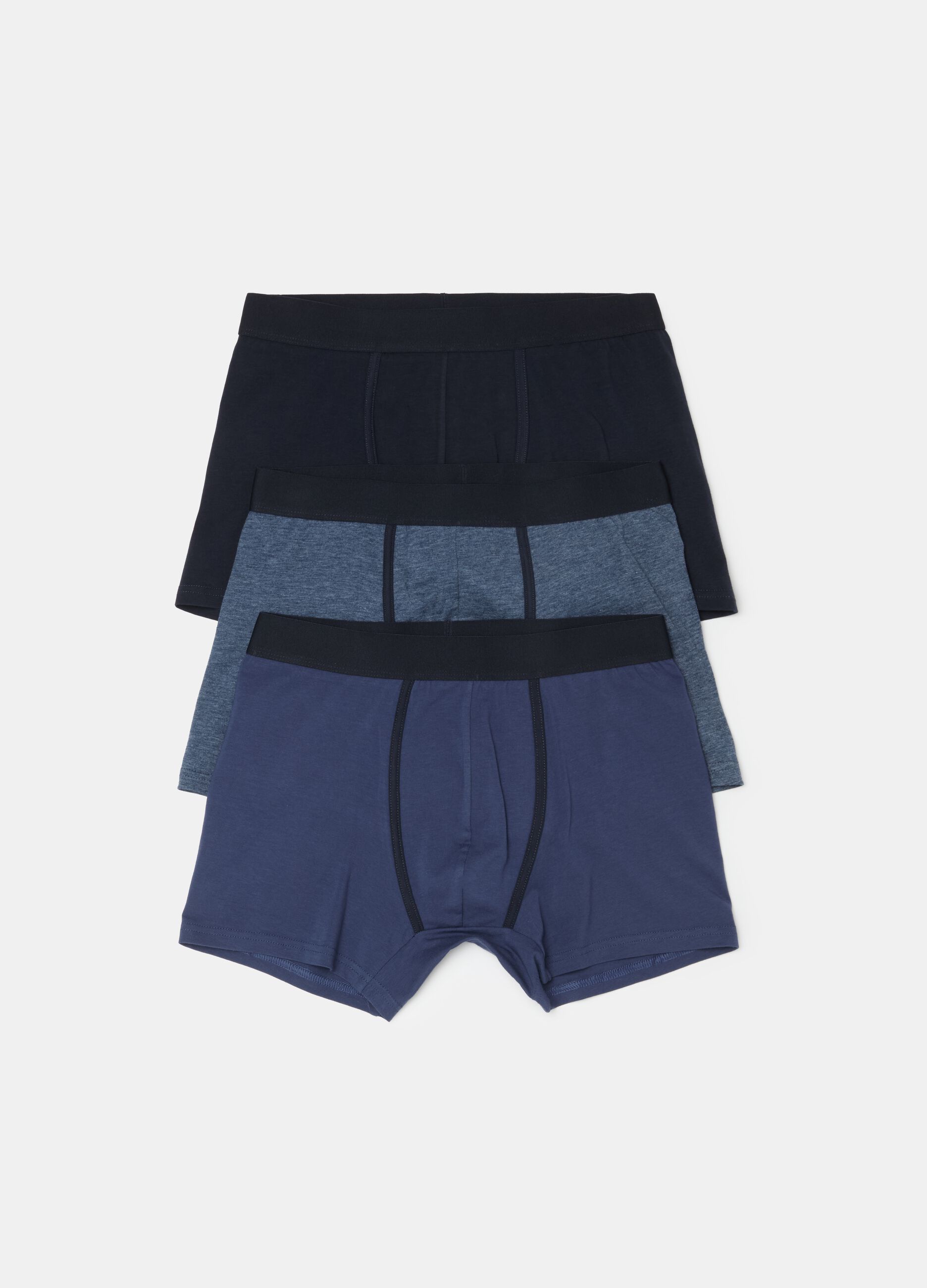 Three-pack midi boxer shorts with external elastic