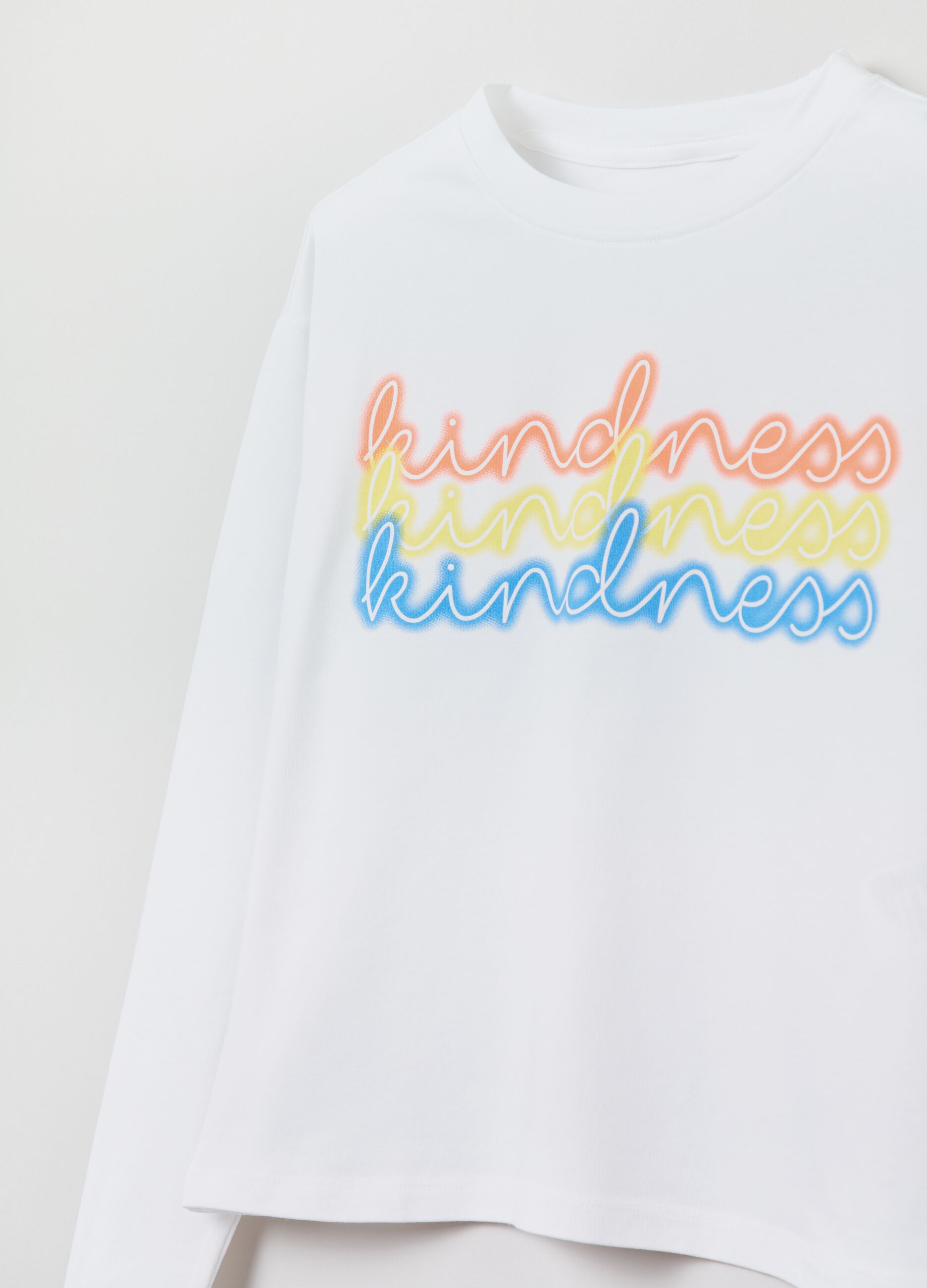 Long-sleeved T-shirt with printed lettering