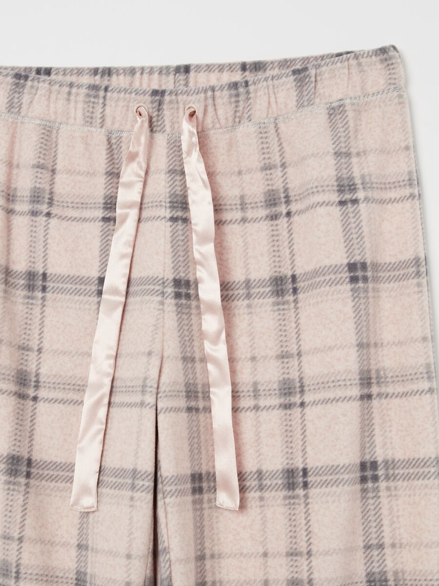 Fleece pyjama trousers with check pattern_5