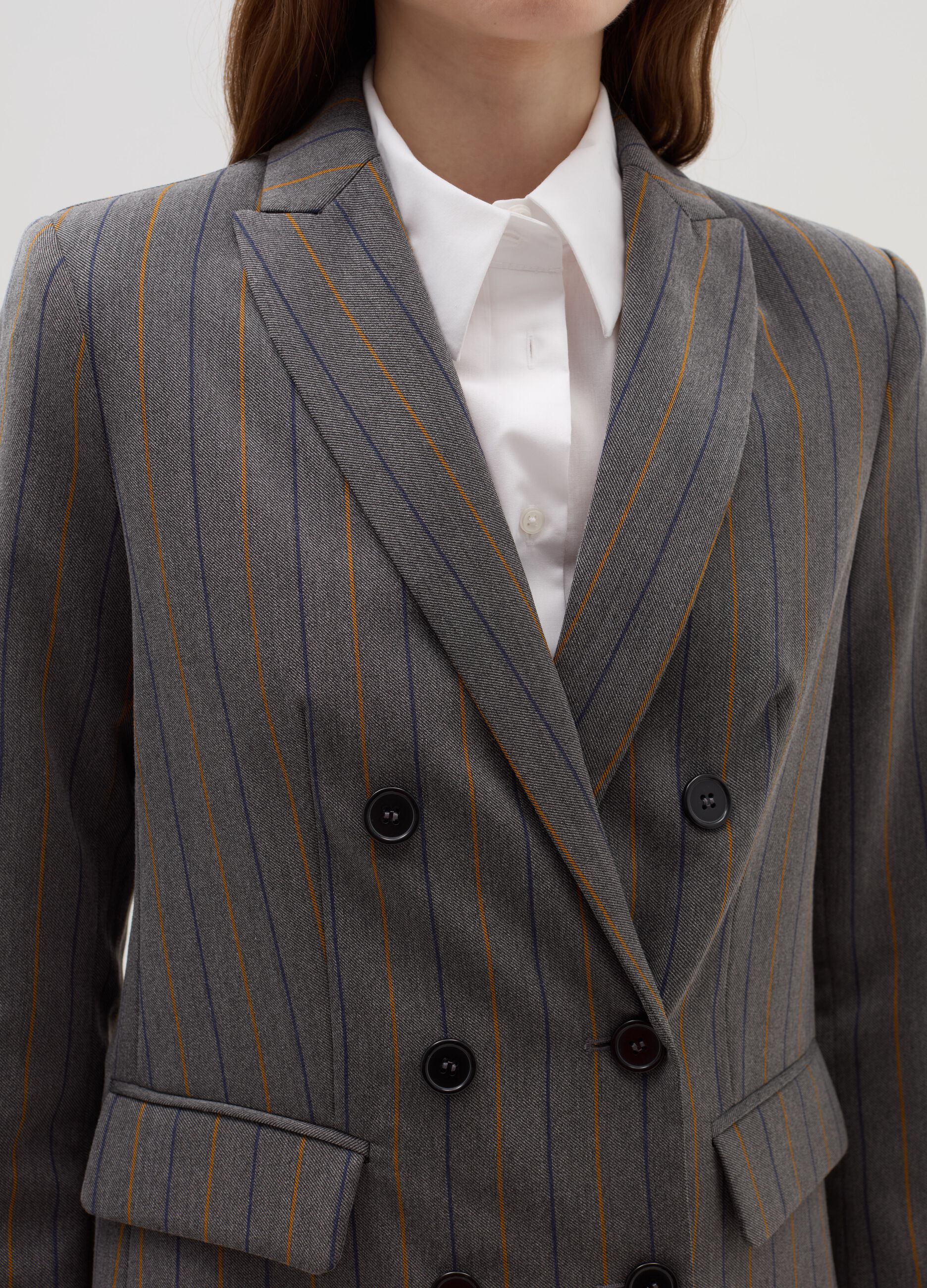 Double-breasted blazer with striped pattern