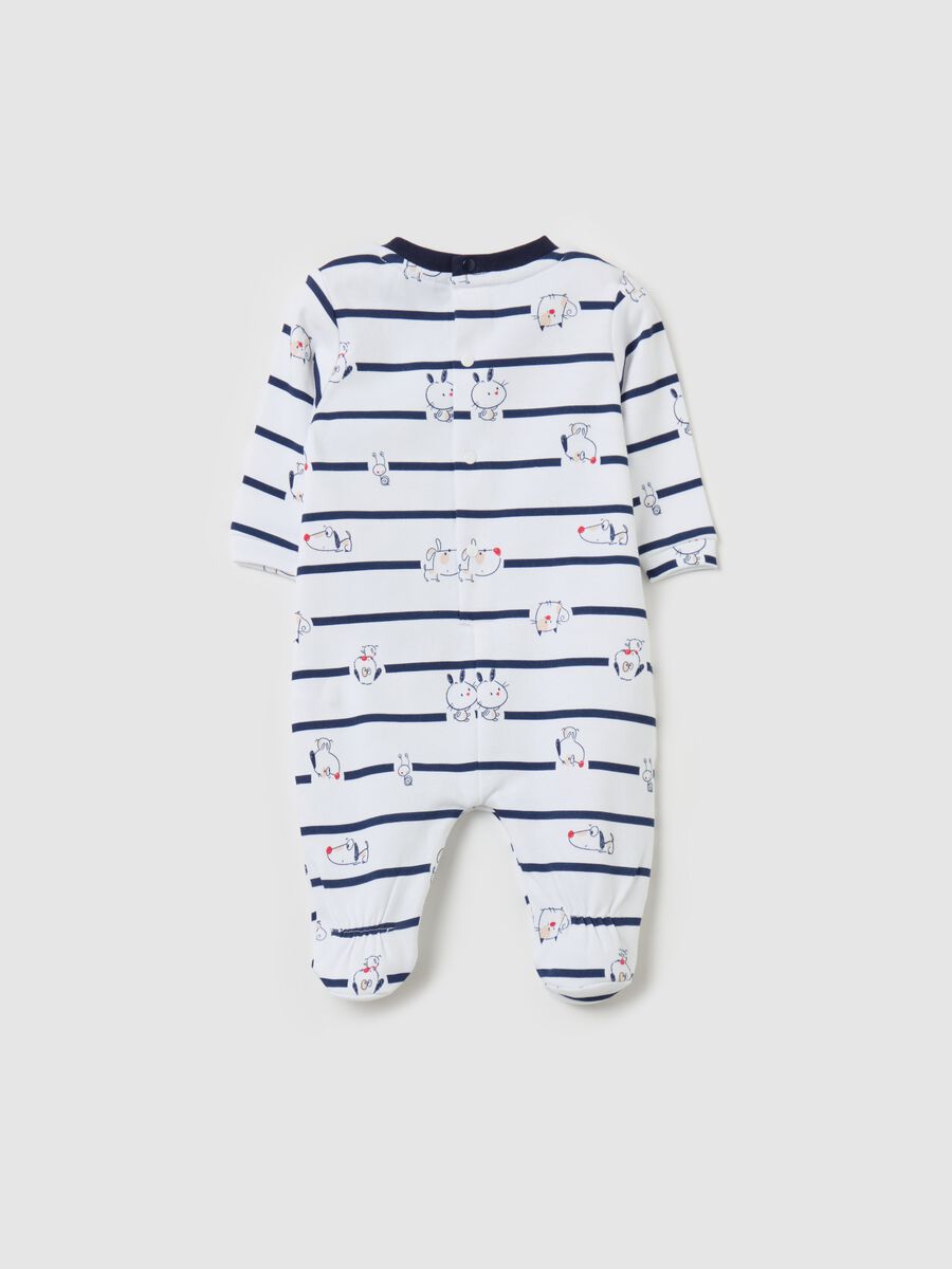 Organic cotton onesie with feet and print_1