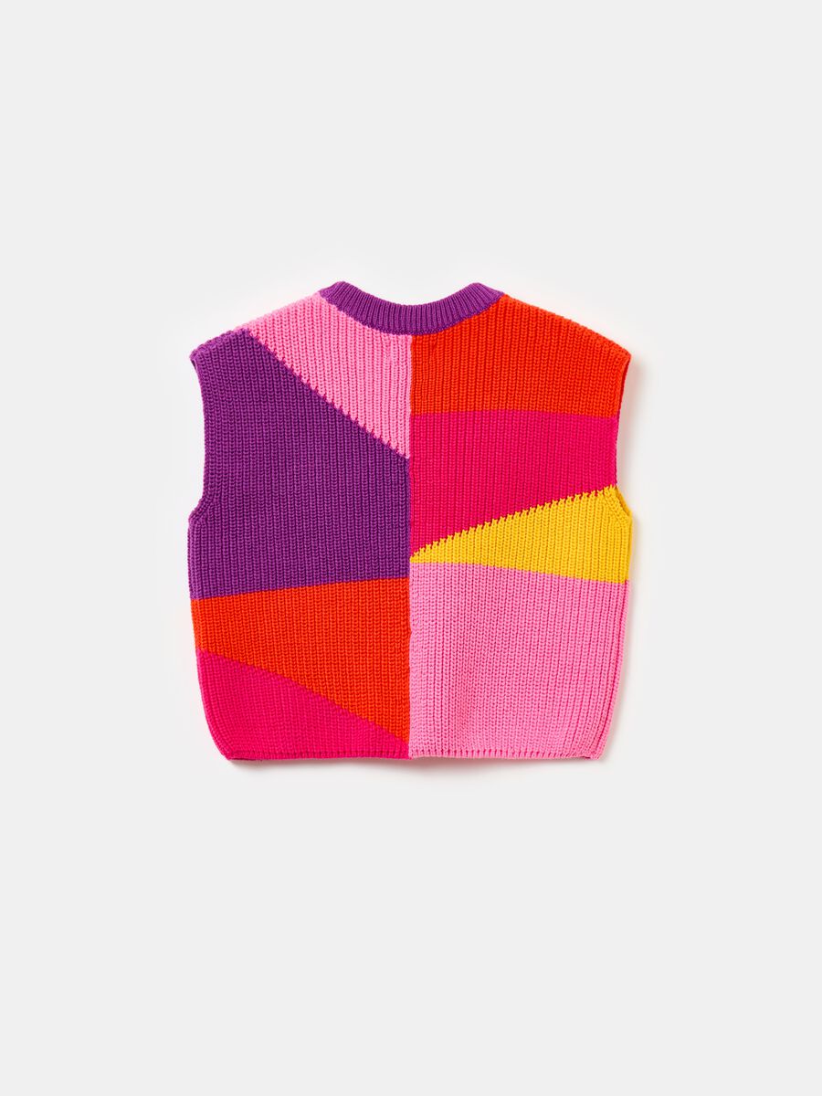 Colourblock cotton gilet_1