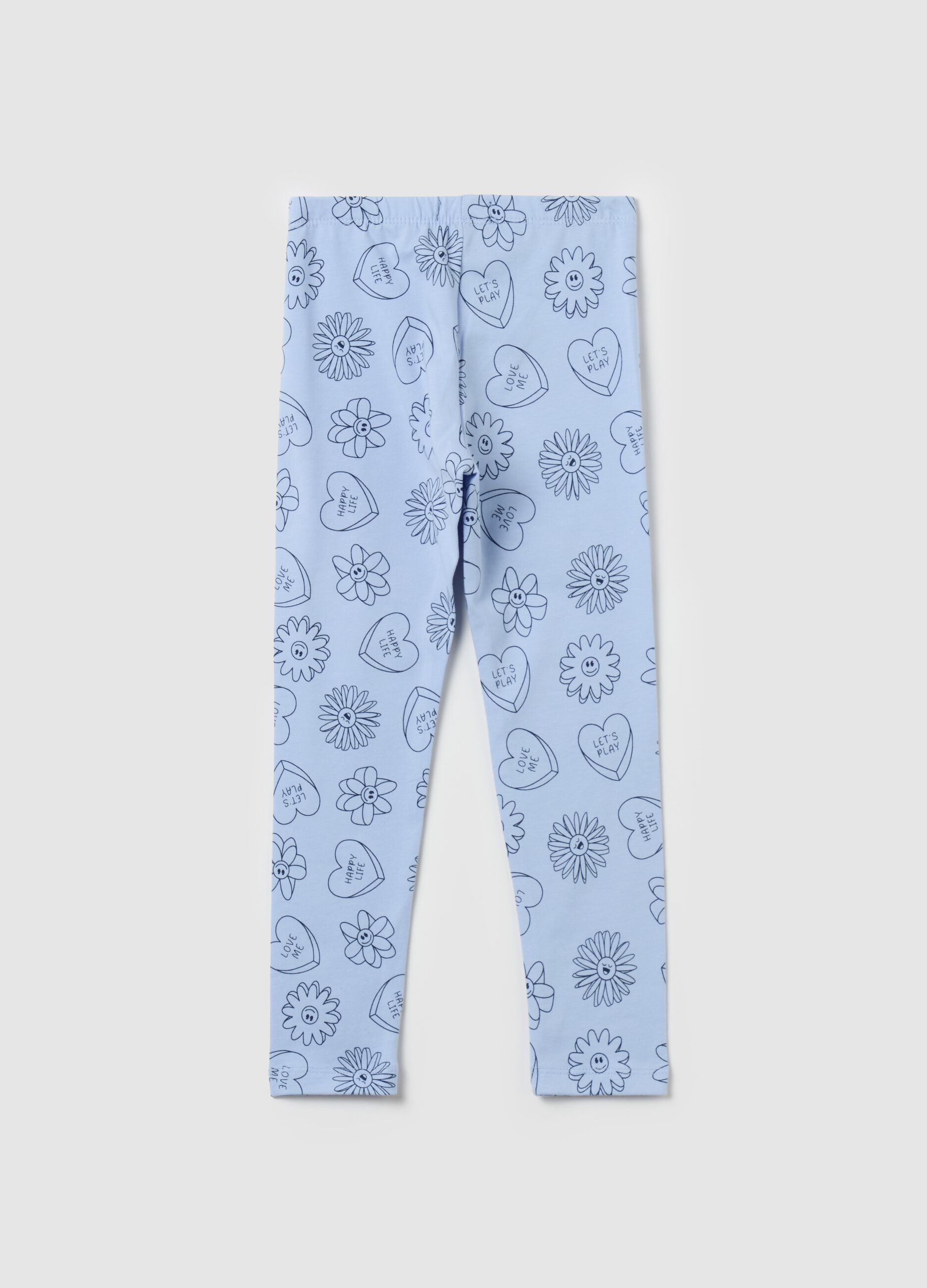 Printed stretch cotton leggings