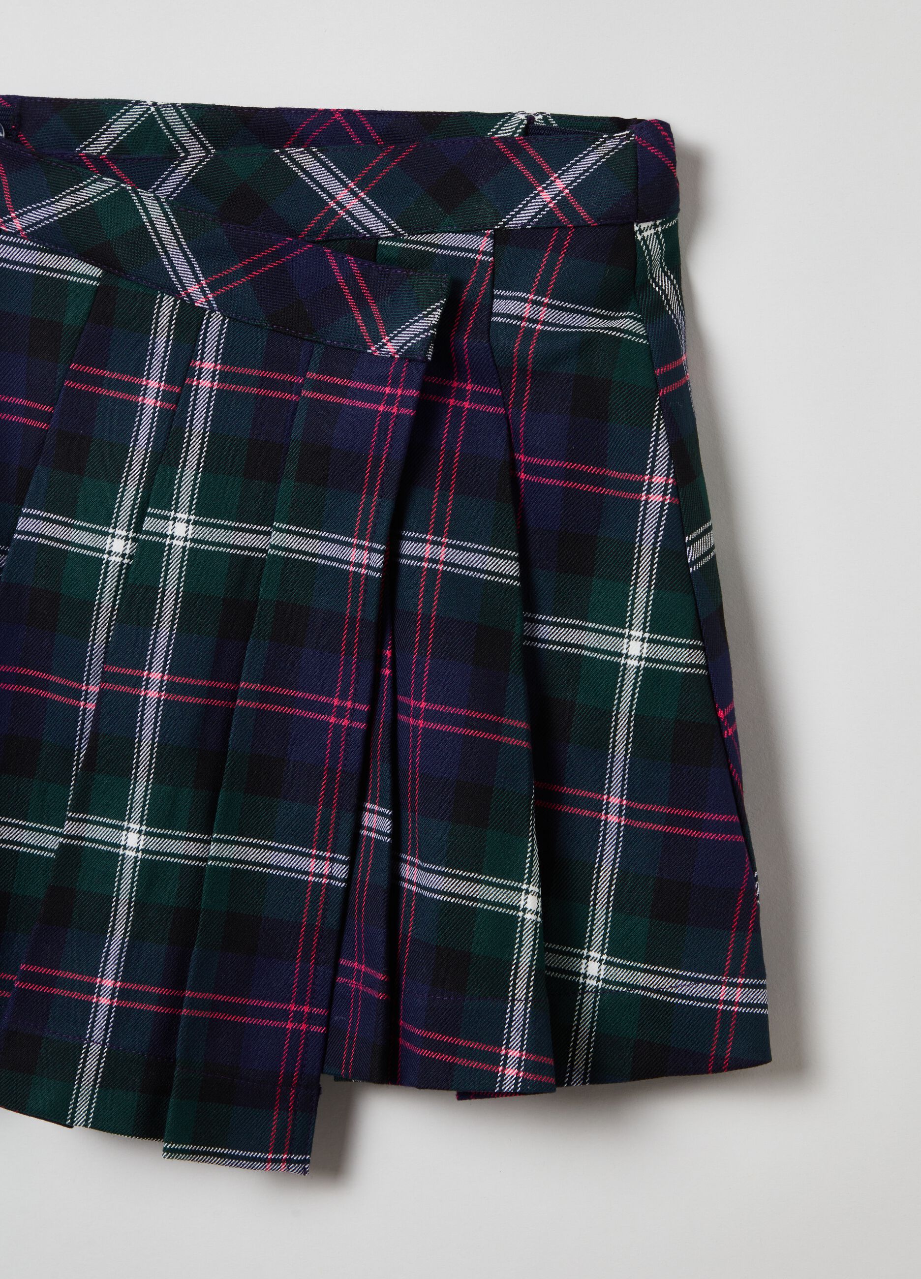 Skort with tartan pattern