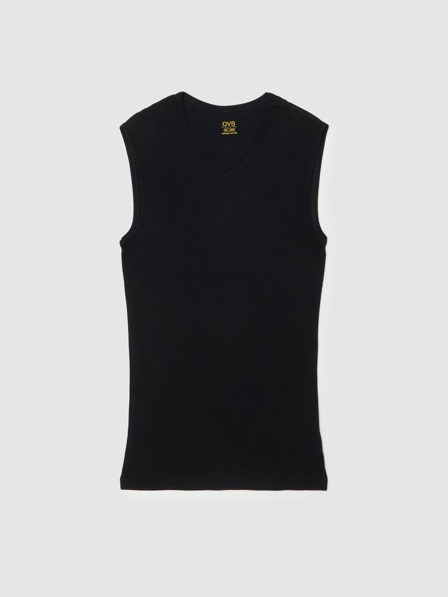 Tank top in organic cotton with V neck_4