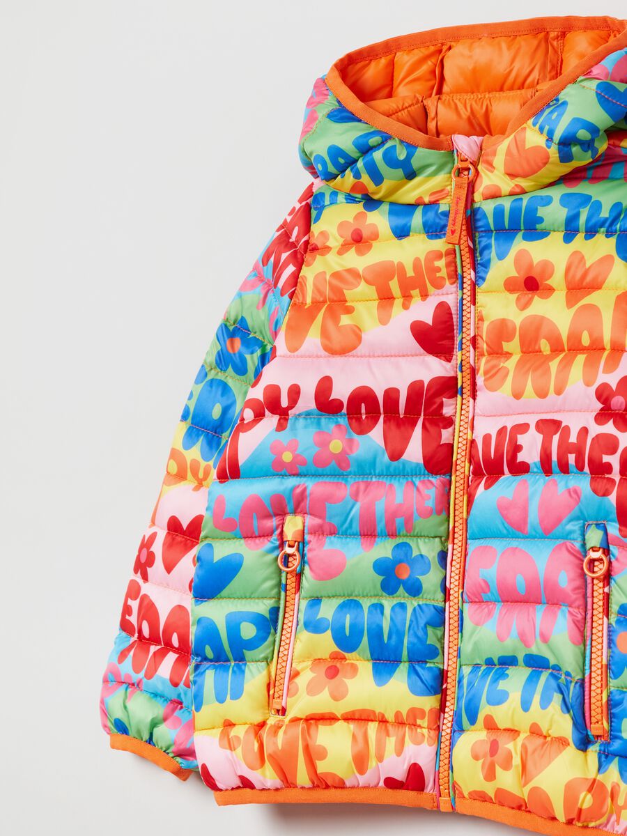 Ultra-light padded jacket with Love Therapy print_2