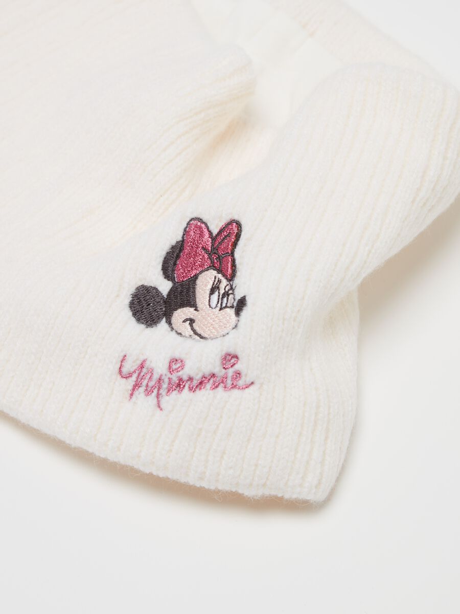 Knit neck warmer with Minnie embroidery_1