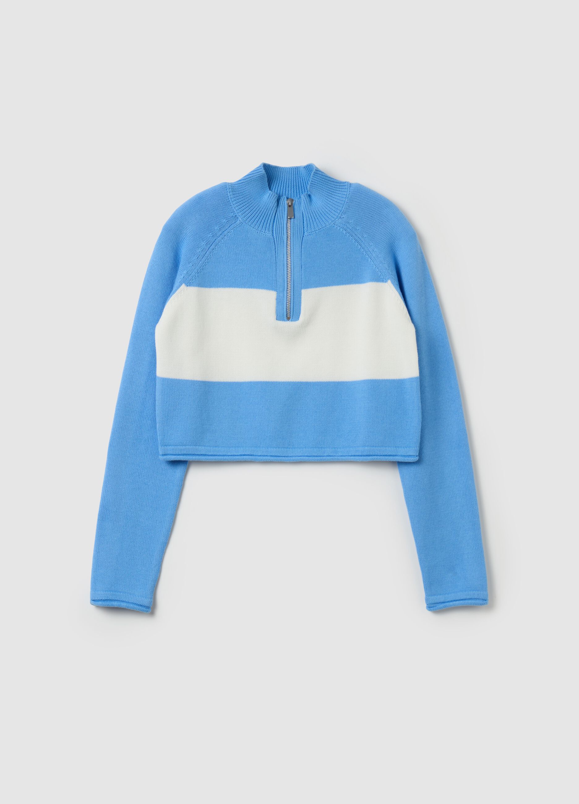 Cropped half-zip sweatshirt