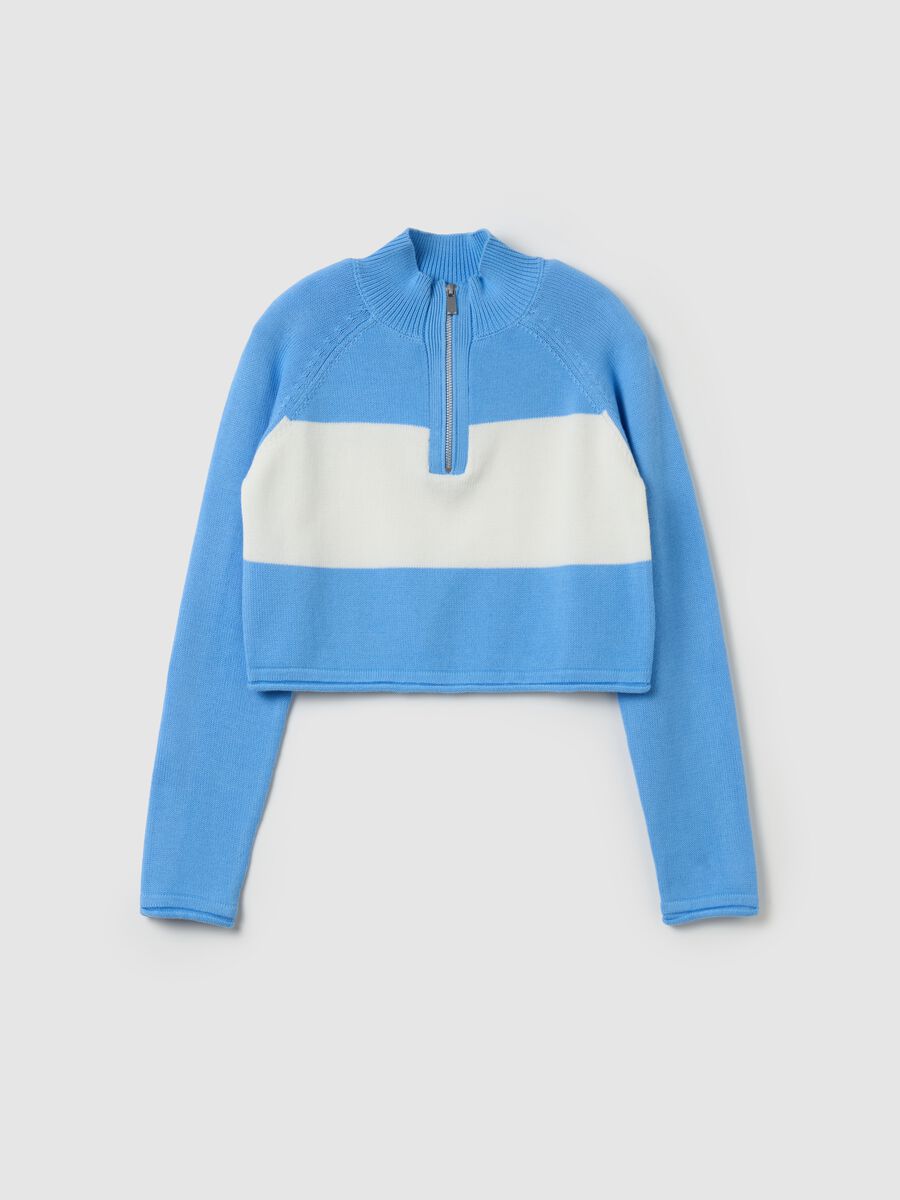 Cropped half-zip sweatshirt_0