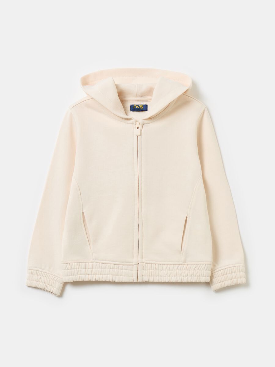 Essential organic cotton full-zip sweatshirt with hood_0