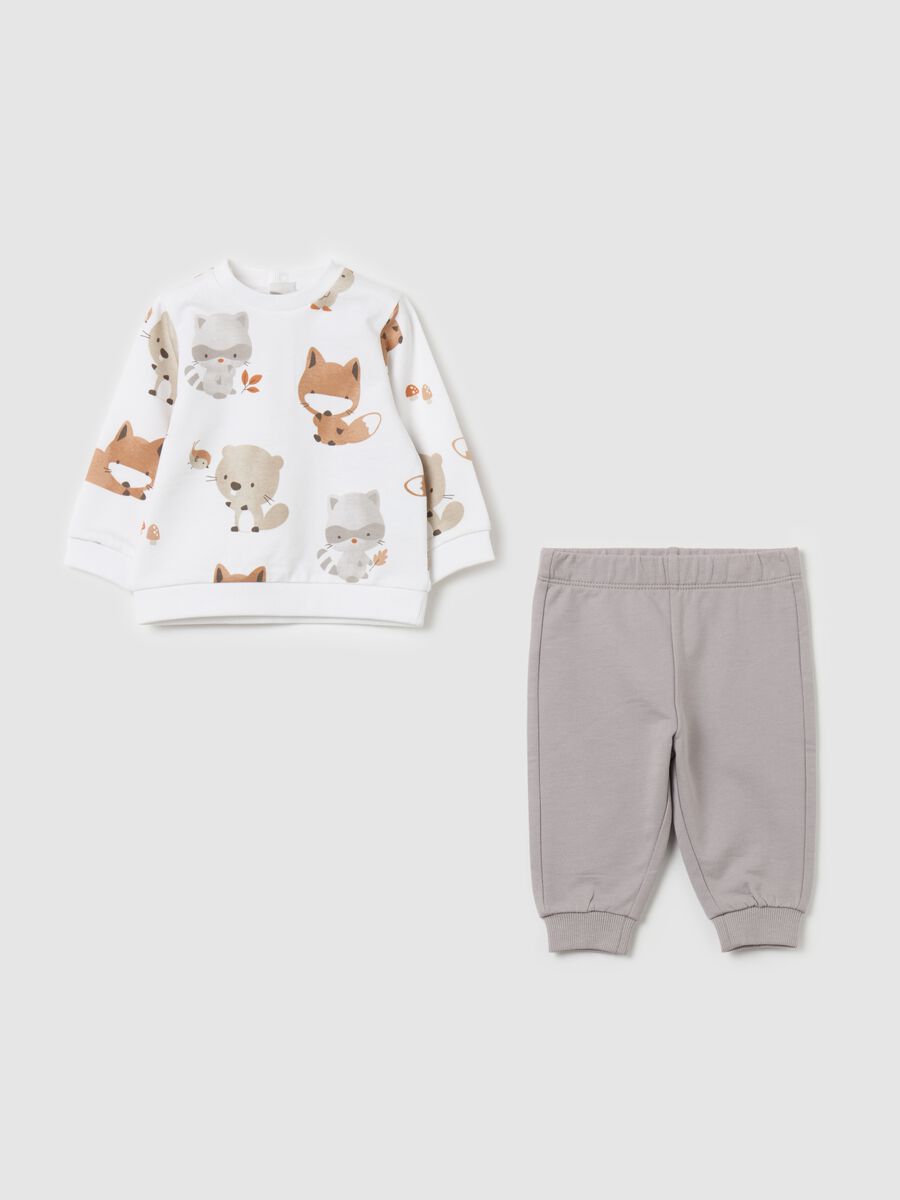 Organic cotton jogging set with animals print_0