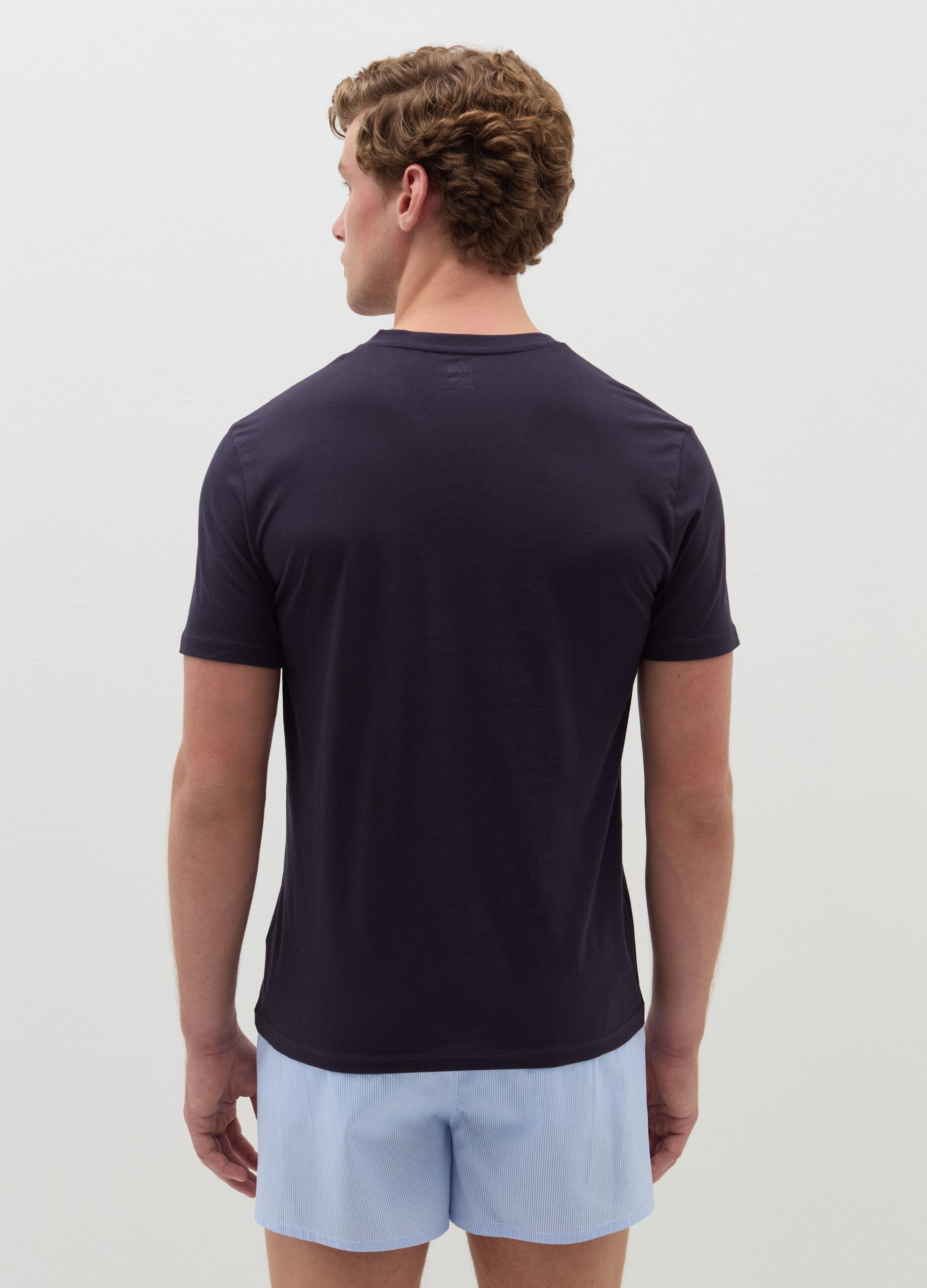 Organic cotton undershirt with V neck