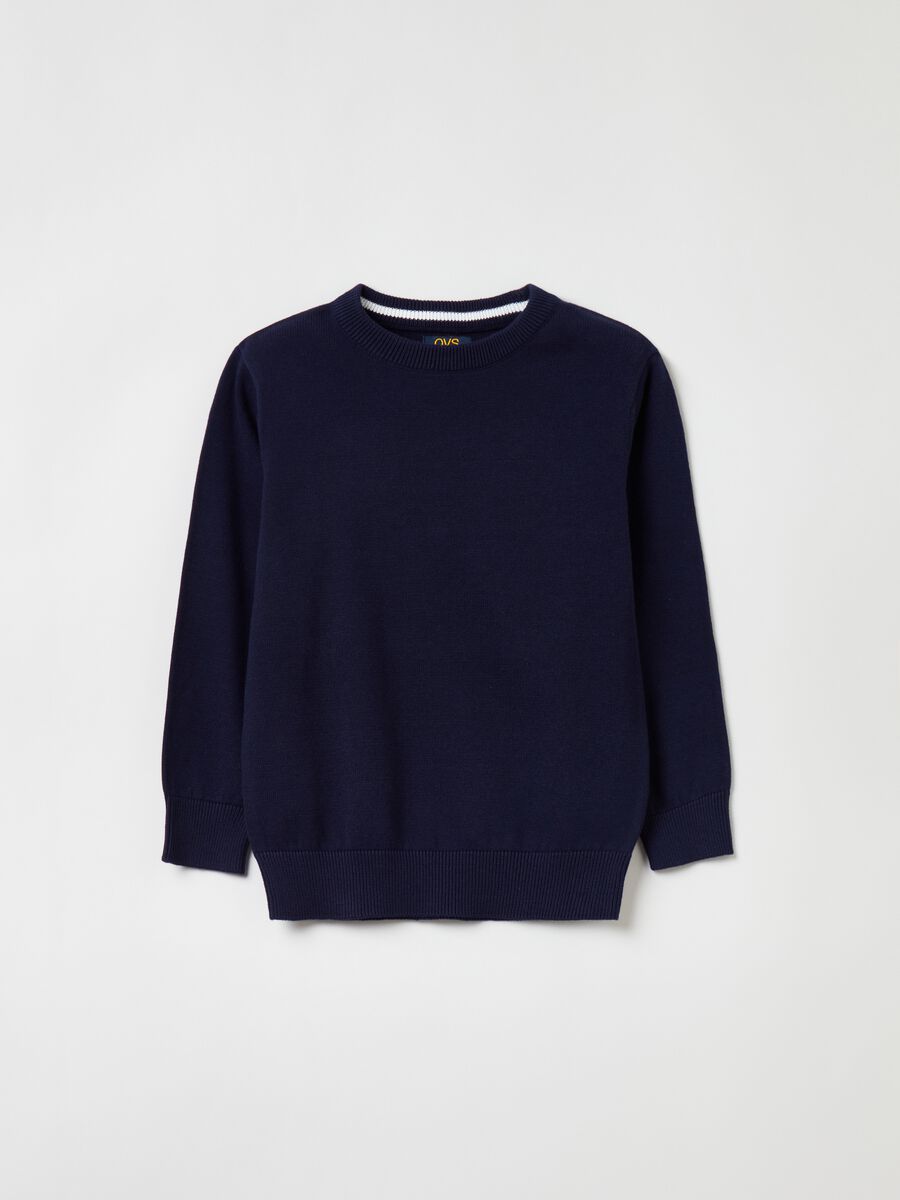 Cotton pullover with round neck_0