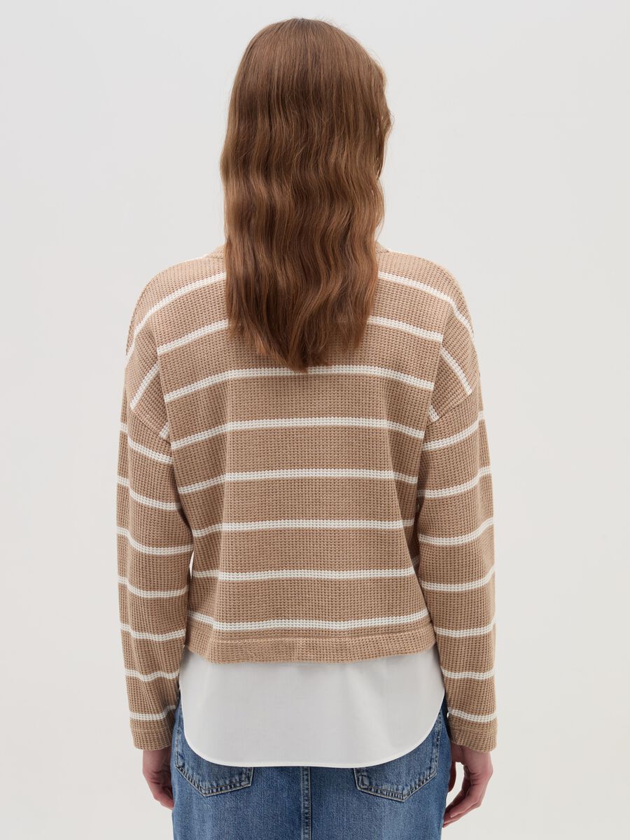 Long-sleeved T-shirt with micro waffle weave_2