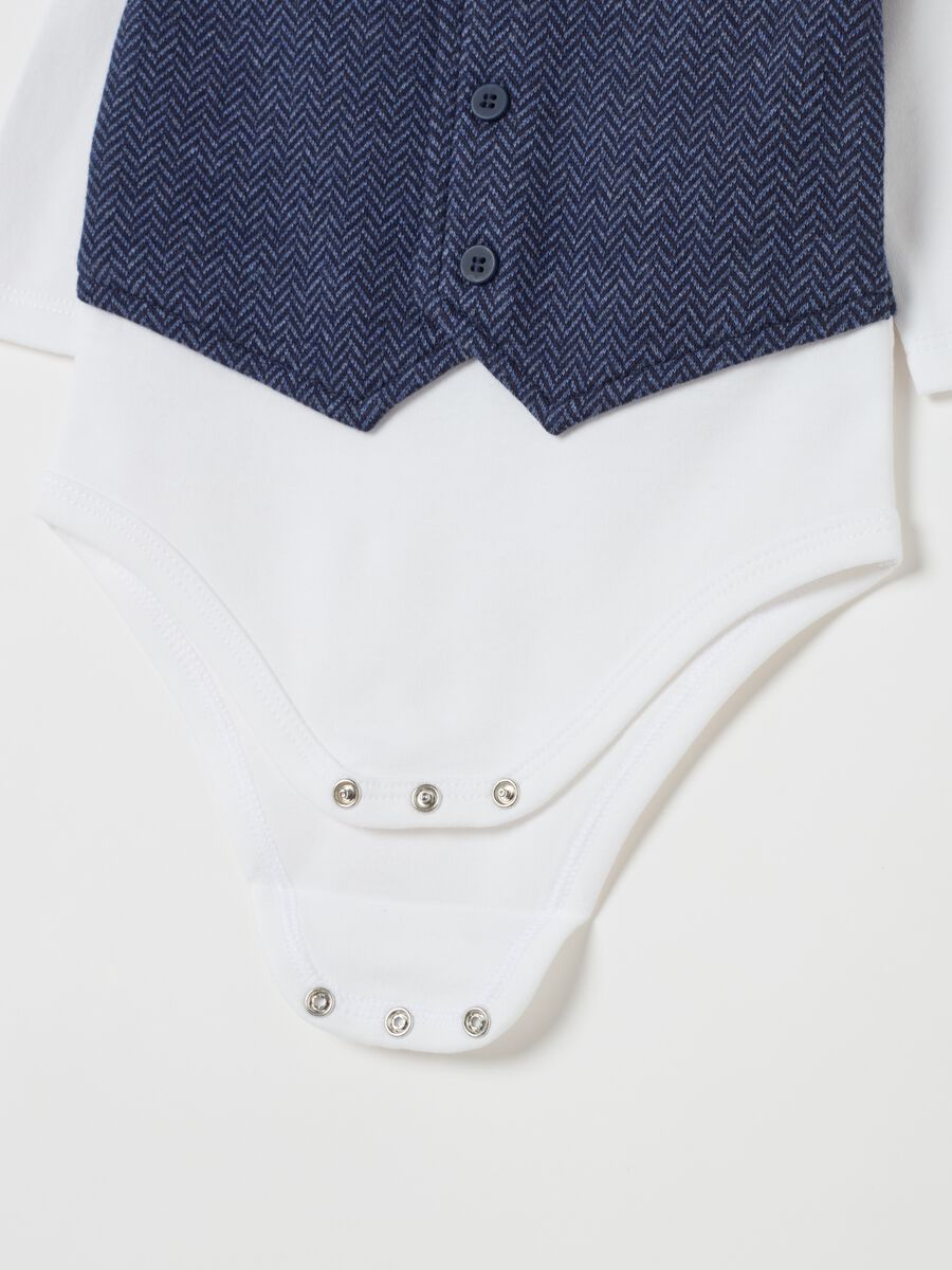 Long-sleeved bodysuit with herringbone gilet_2