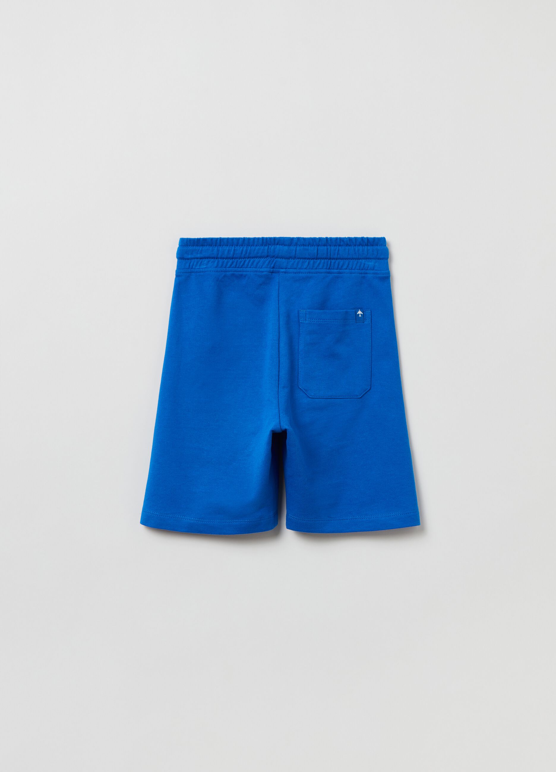 Fleece shorts with drawstring